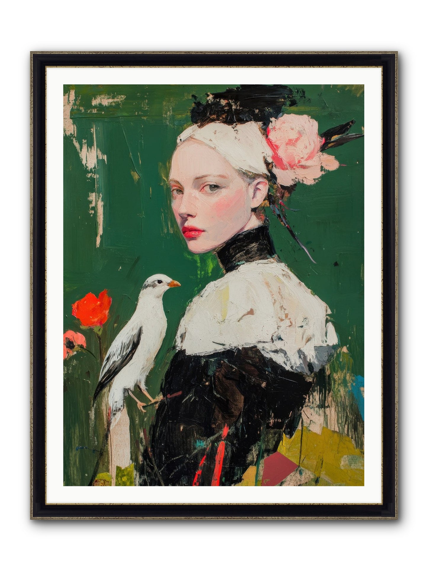 Vanishing Memoir Framed Print - Black & Gold 36x48