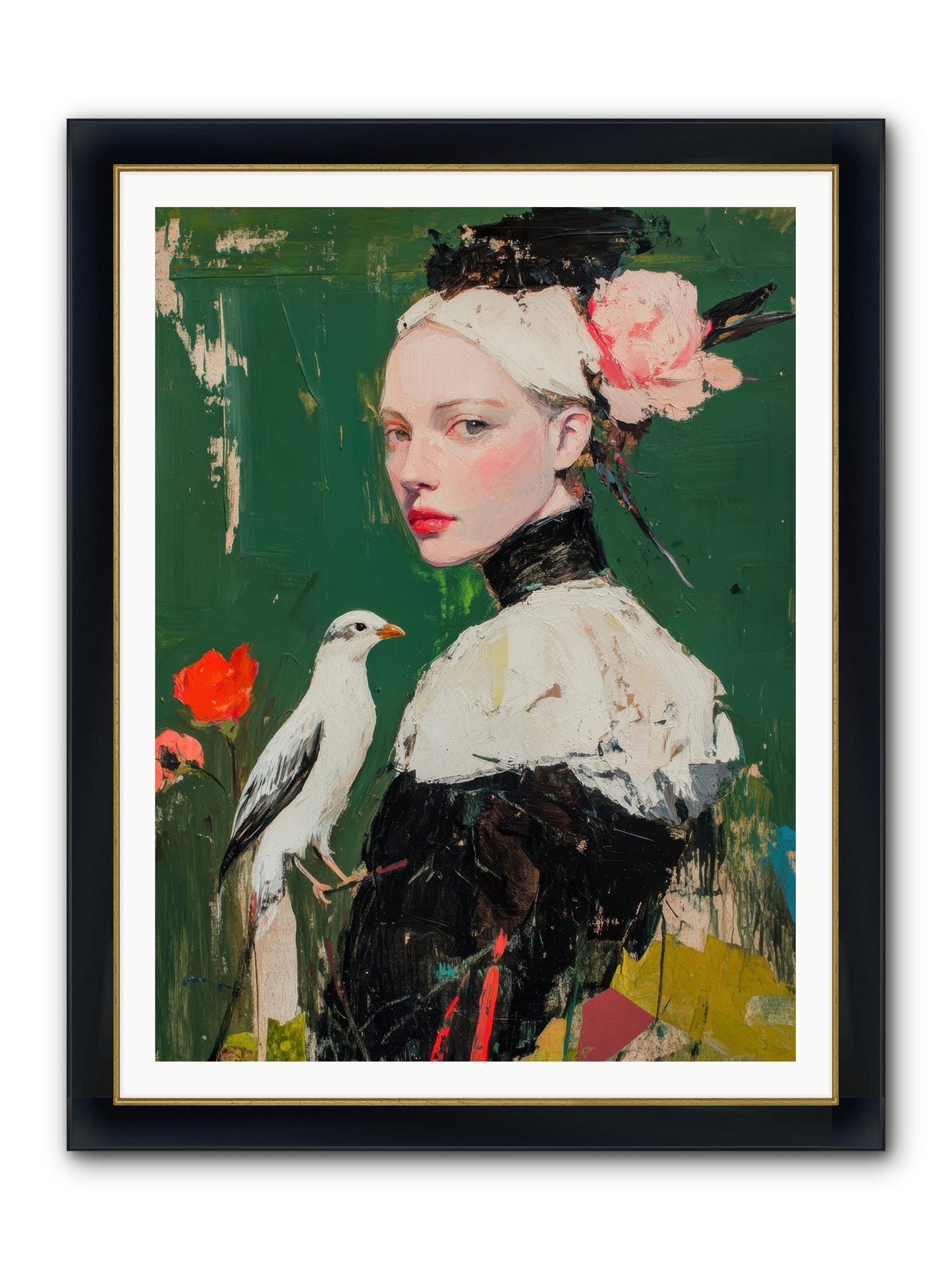 Vanishing Memoir Framed Print - Wide Black w/Gold 36x48