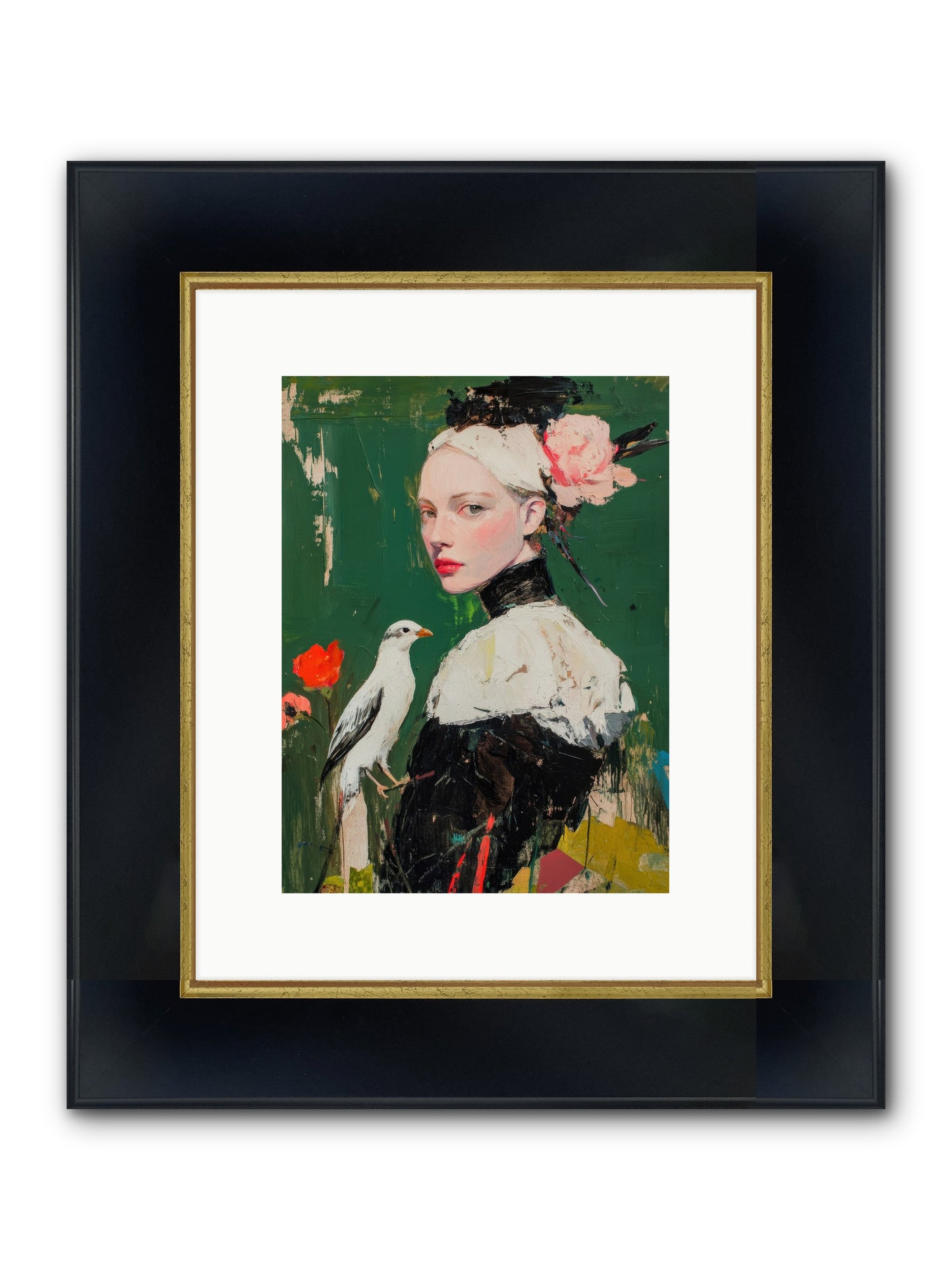 Vanishing Memoir Framed Print - Wide Black w/Gold 9x12