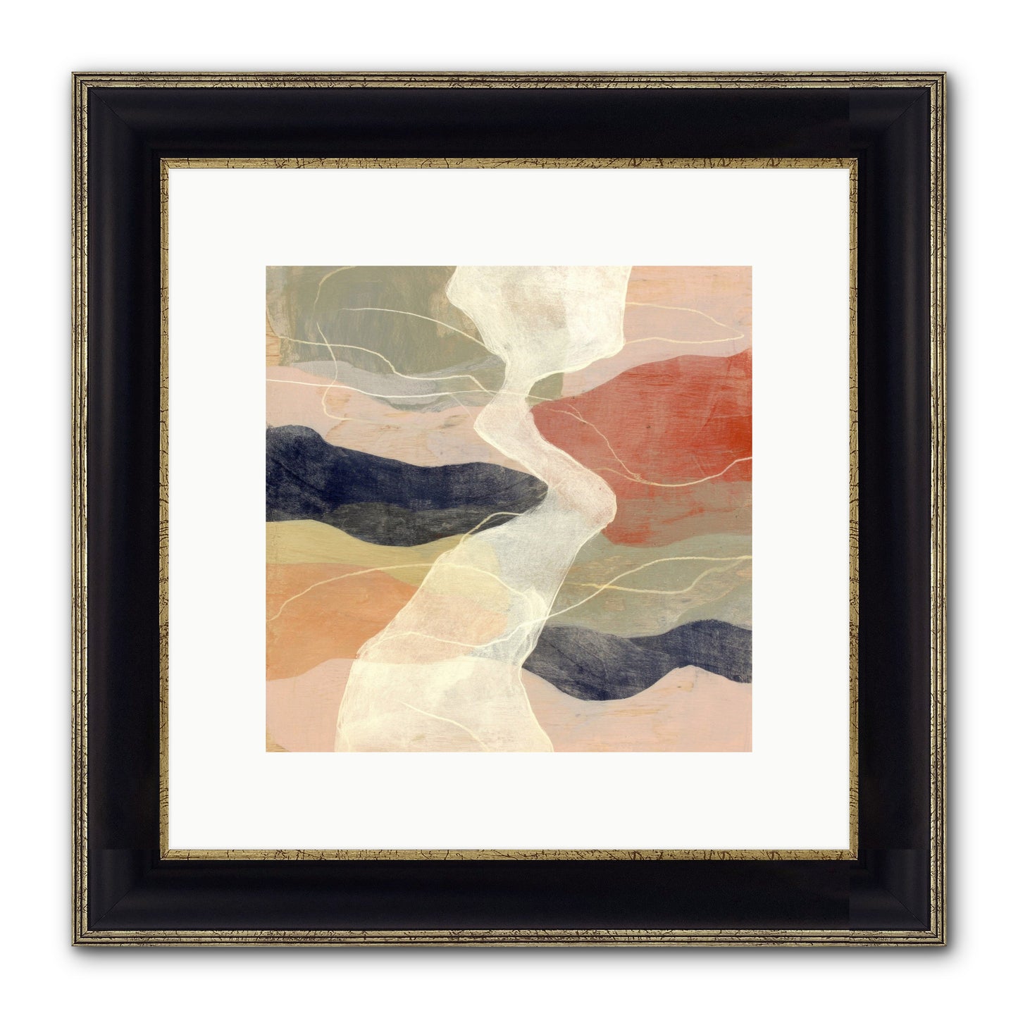 Vapor Framed Print - Black & Gold 10x10