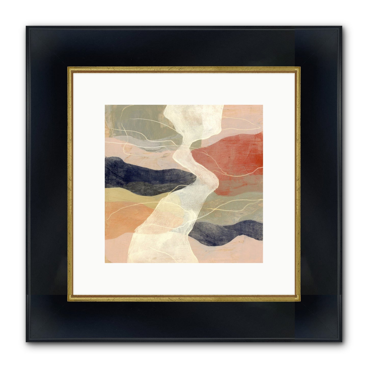 Vapor Framed Print - Wide Black w/Gold 10x10