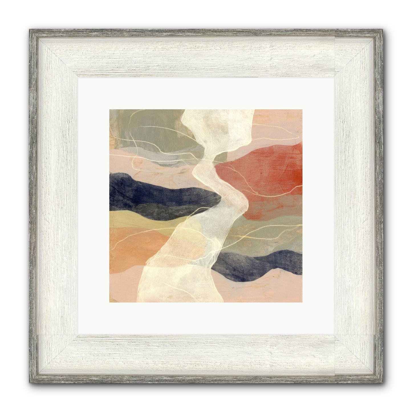 Vapor Framed Print - Driftwood White 12x12
