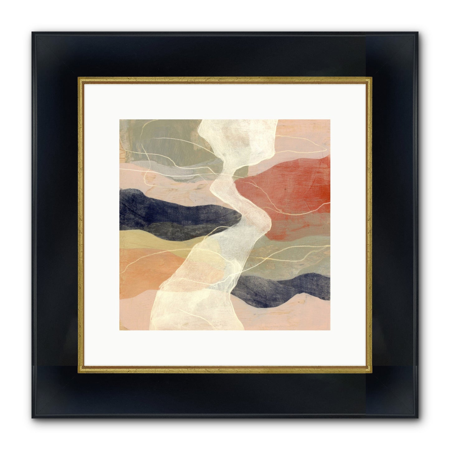 Vapor Framed Print - Wide Black w/Gold 12x12