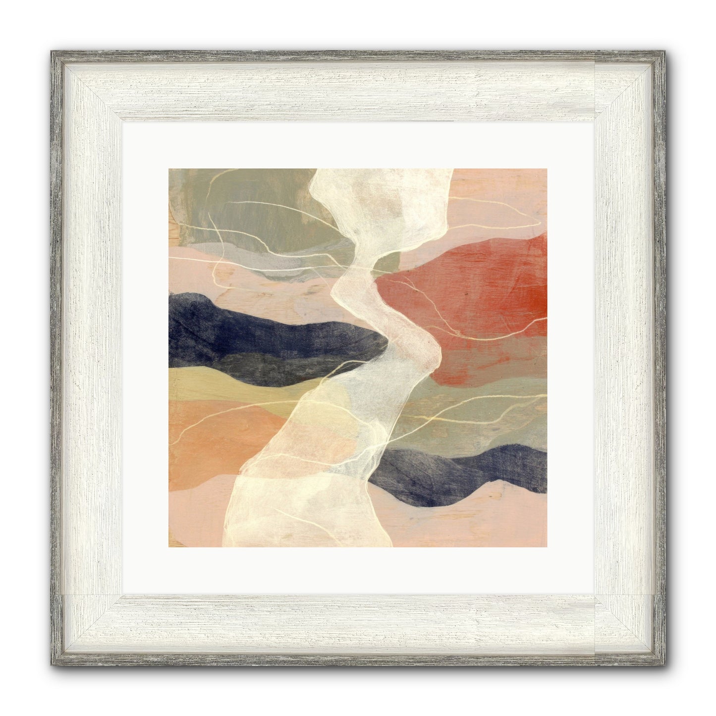 Vapor Framed Print - Driftwood White 16x16