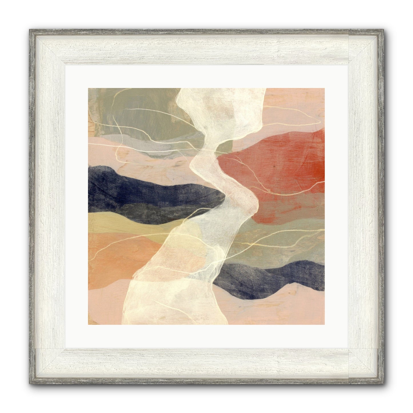 Vapor Framed Print - Driftwood White 20x20