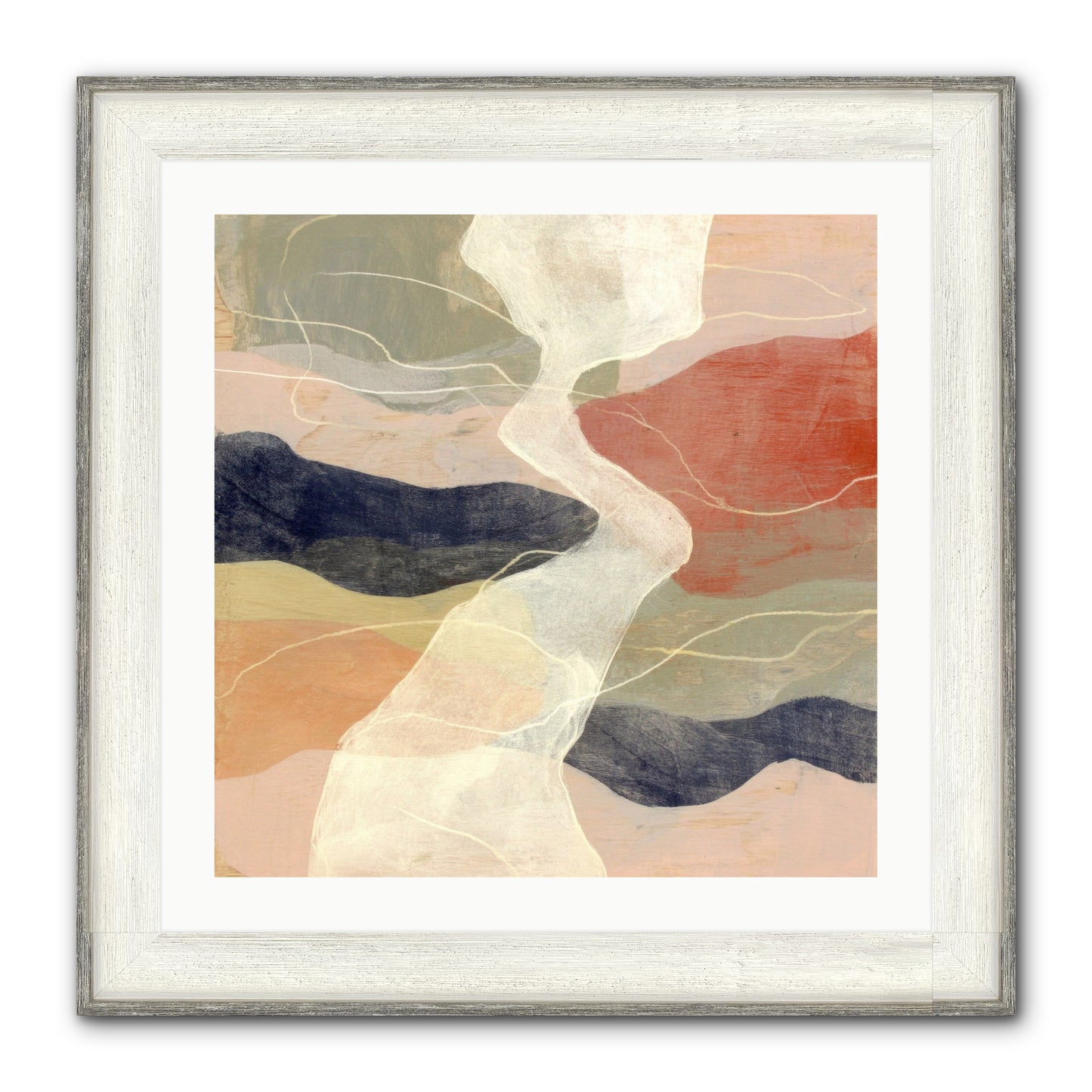 Vapor Framed Print - Driftwood White 24x24