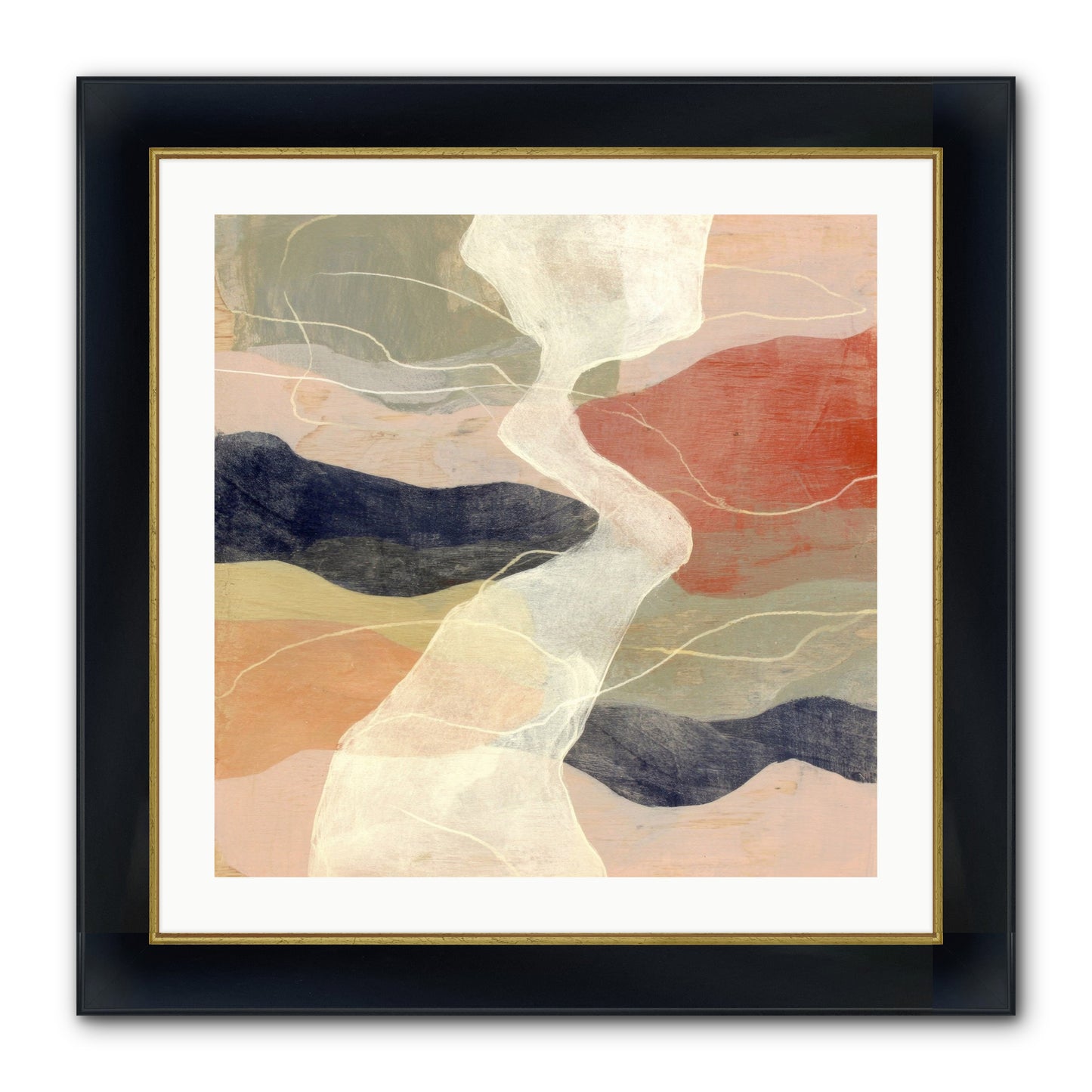 Vapor Framed Print - Wide Black w/Gold 24x24