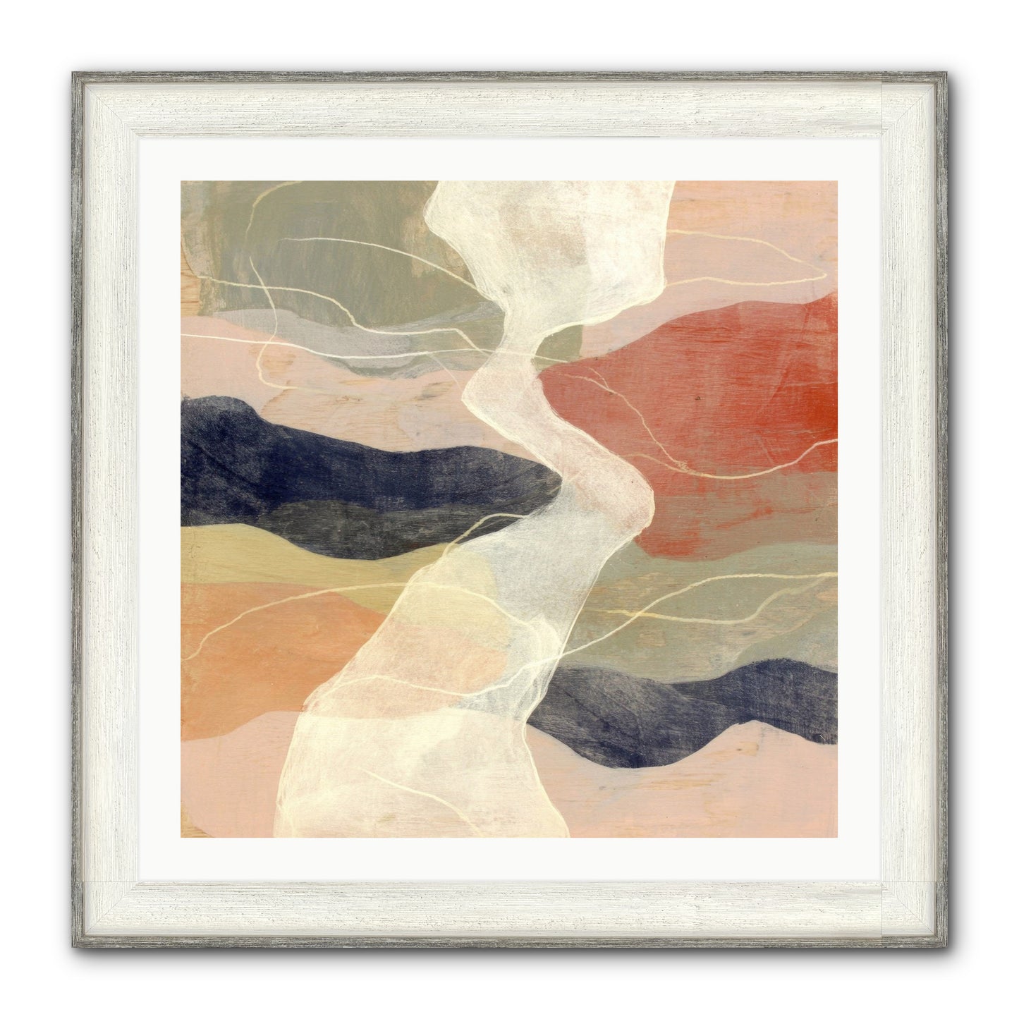 Vapor Framed Print - Driftwood White 30x30