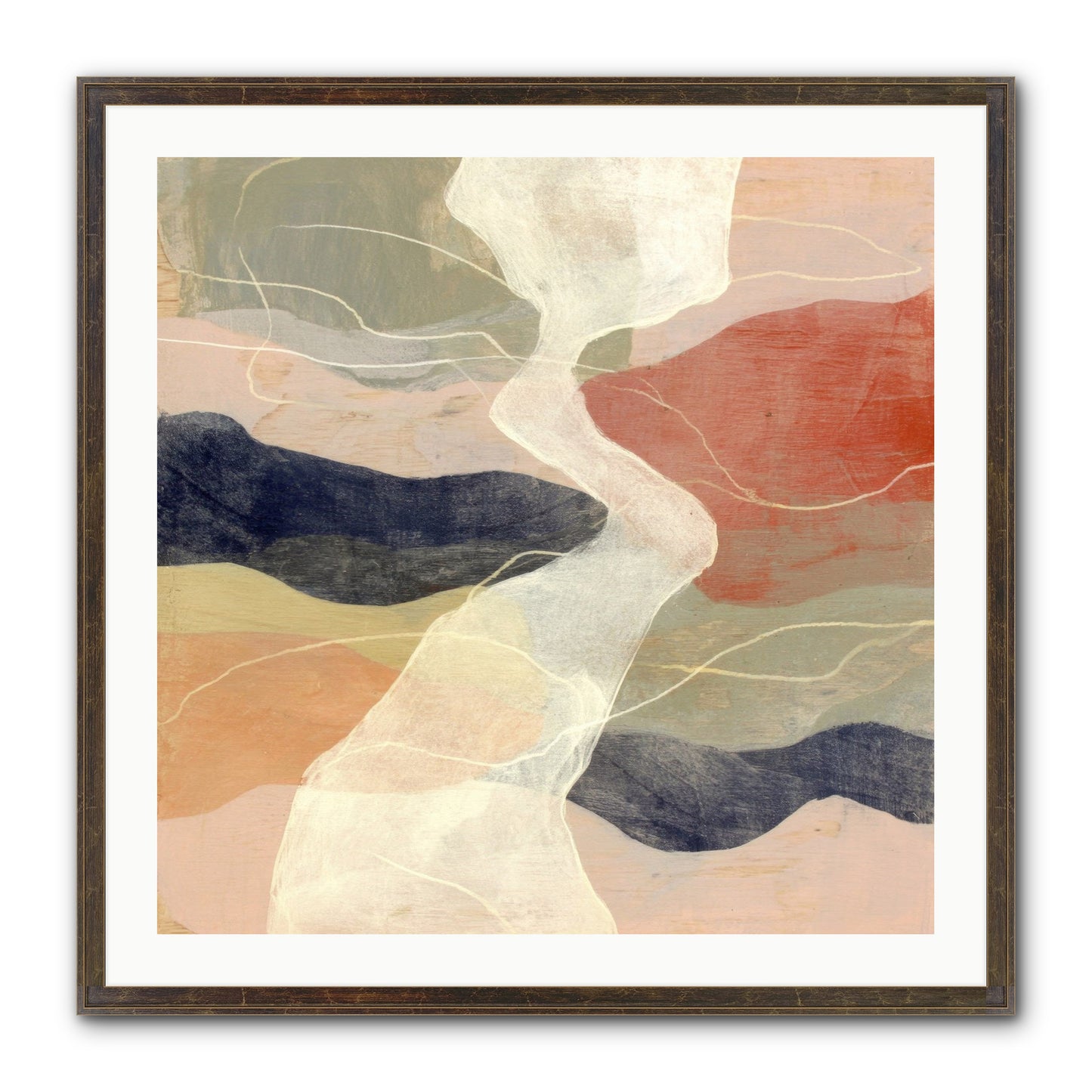 Vapor Framed Print - Slimwoods Black/Gold 30x30