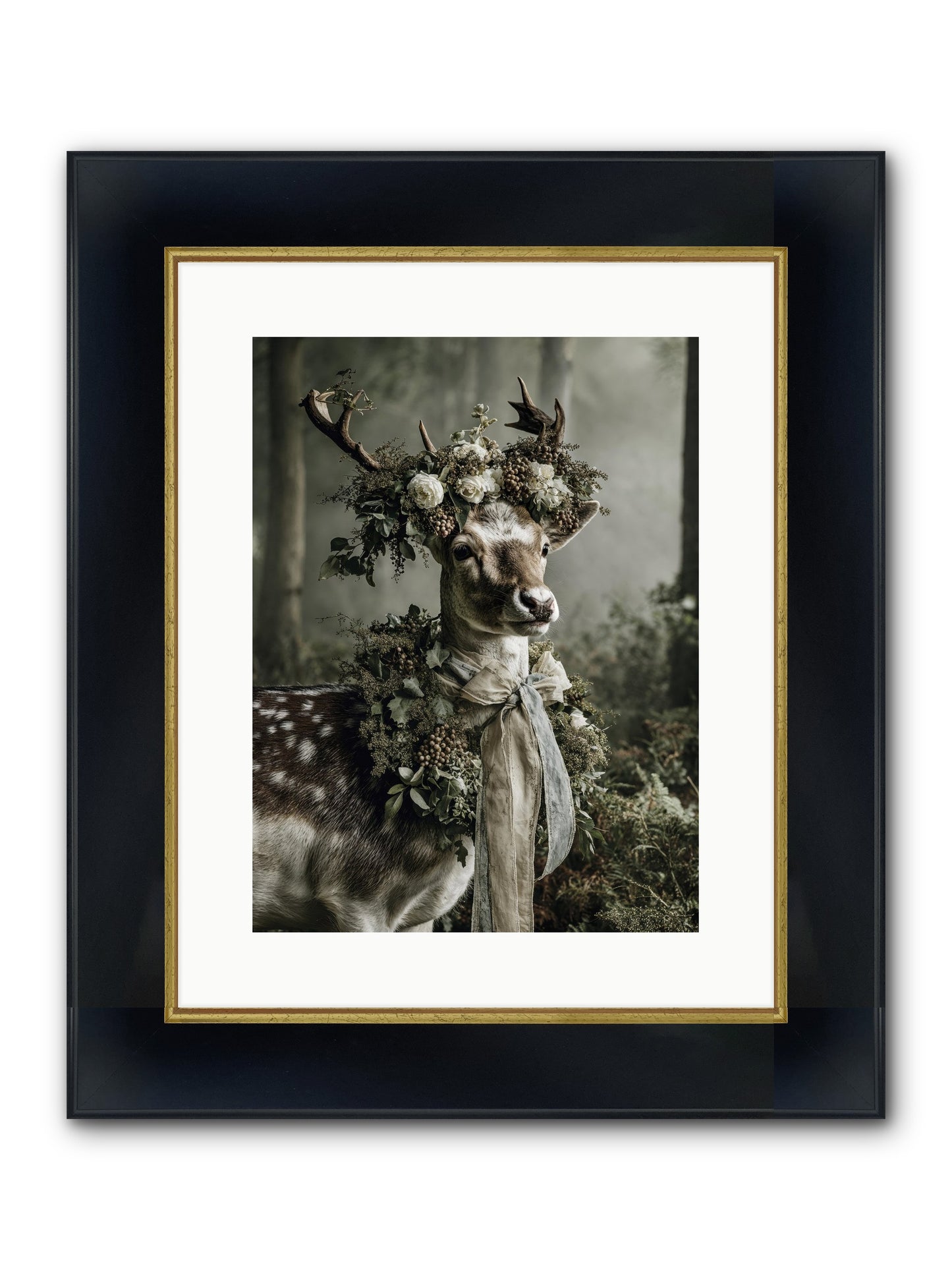 Varonne Framed Print - Wide Black w/Gold 12x16
