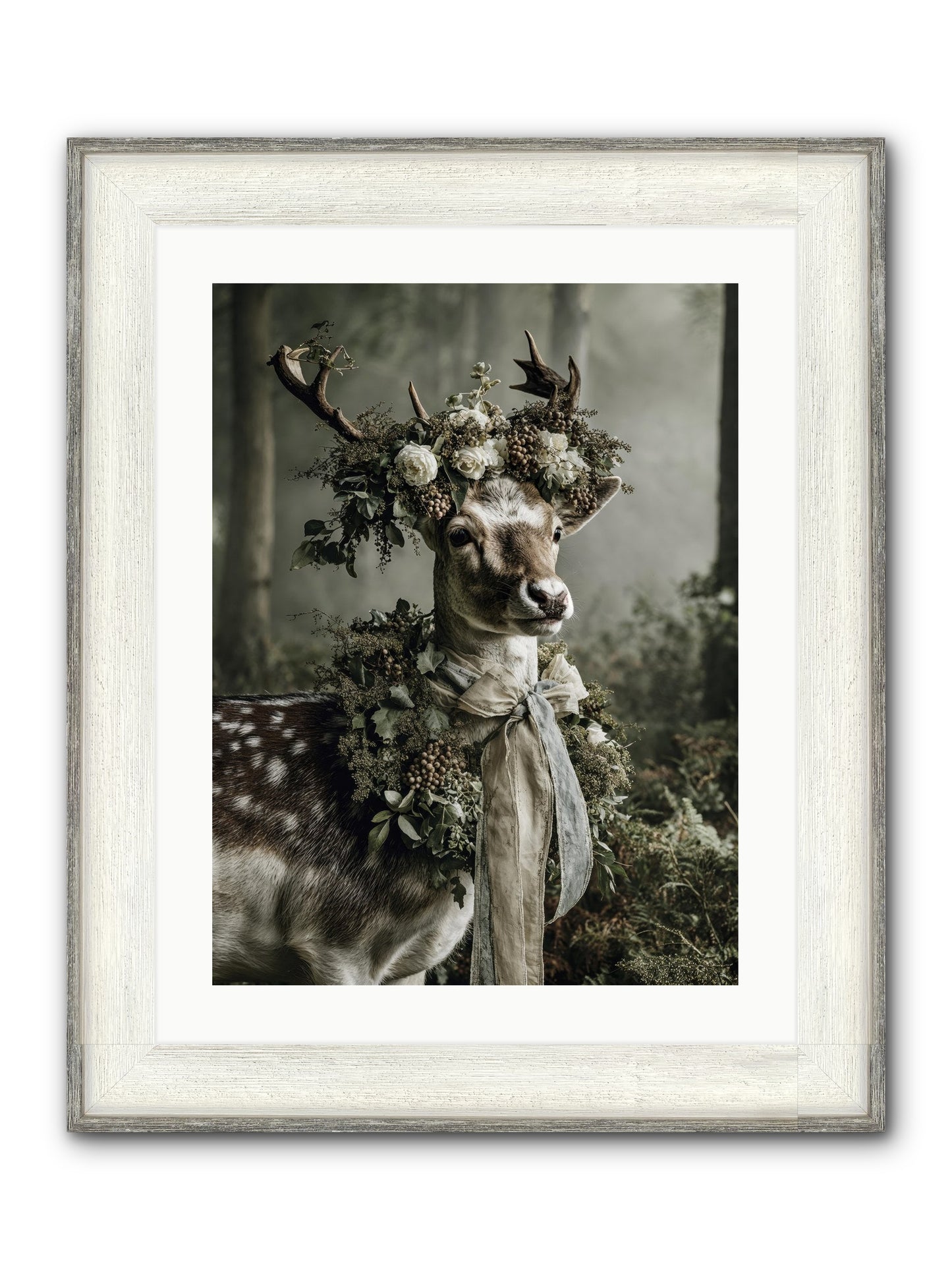 Varonne Framed Print - Driftwood White 18x24