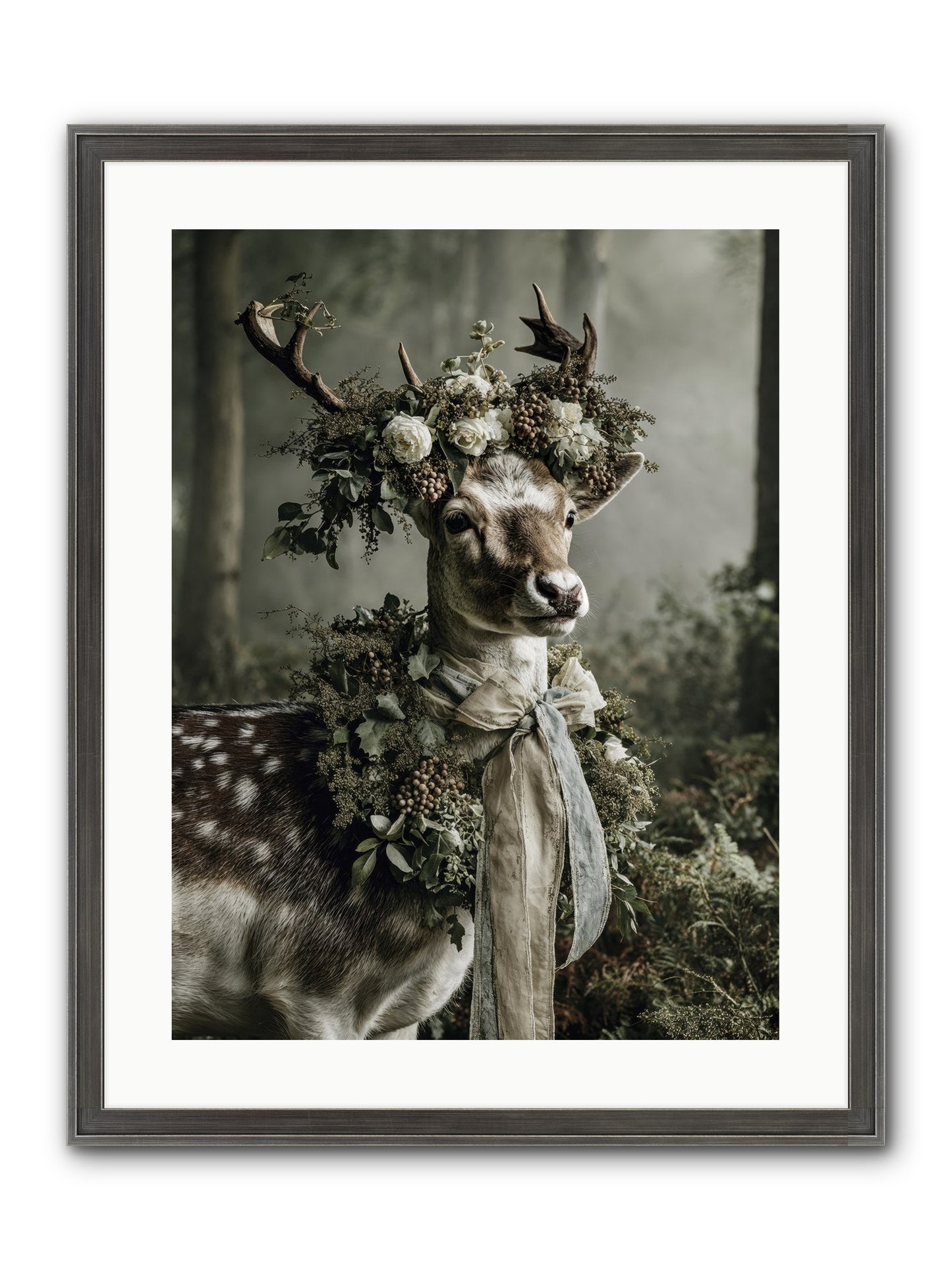 Varonne Framed Print - Slimwoods Black/Silver 18x24