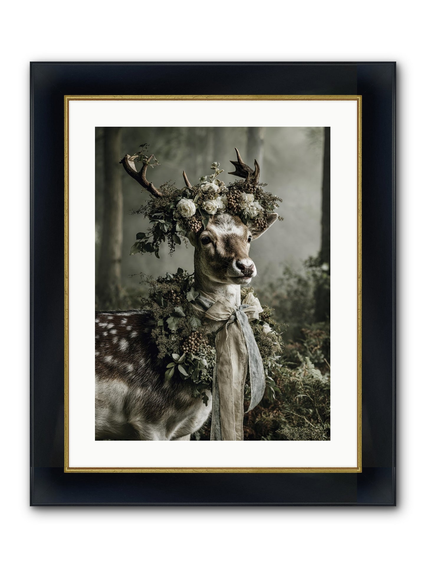 Varonne Framed Print - Wide Black w/Gold 18x24