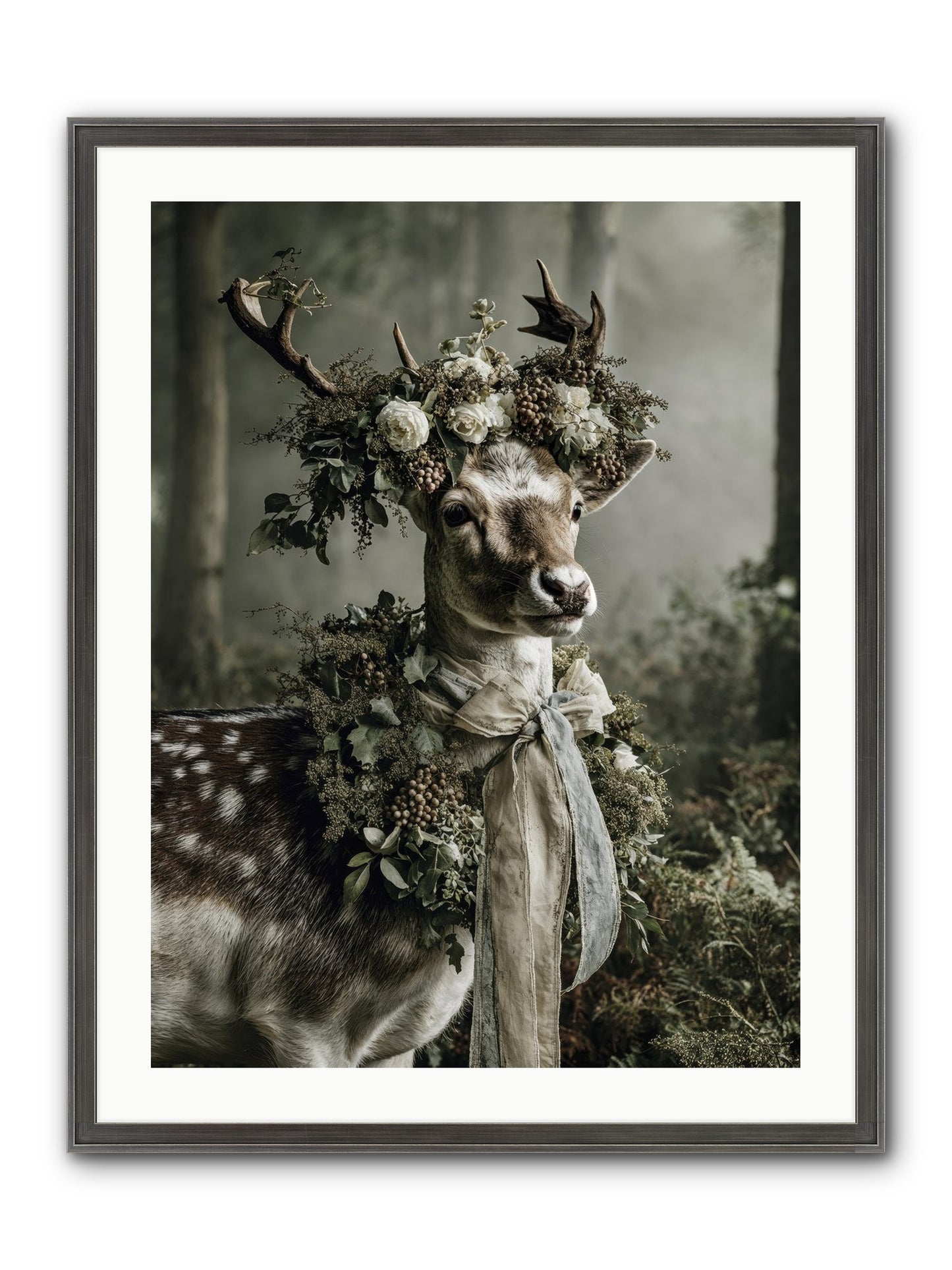 Varonne Framed Print - Slimwoods Black/Silver 24x32