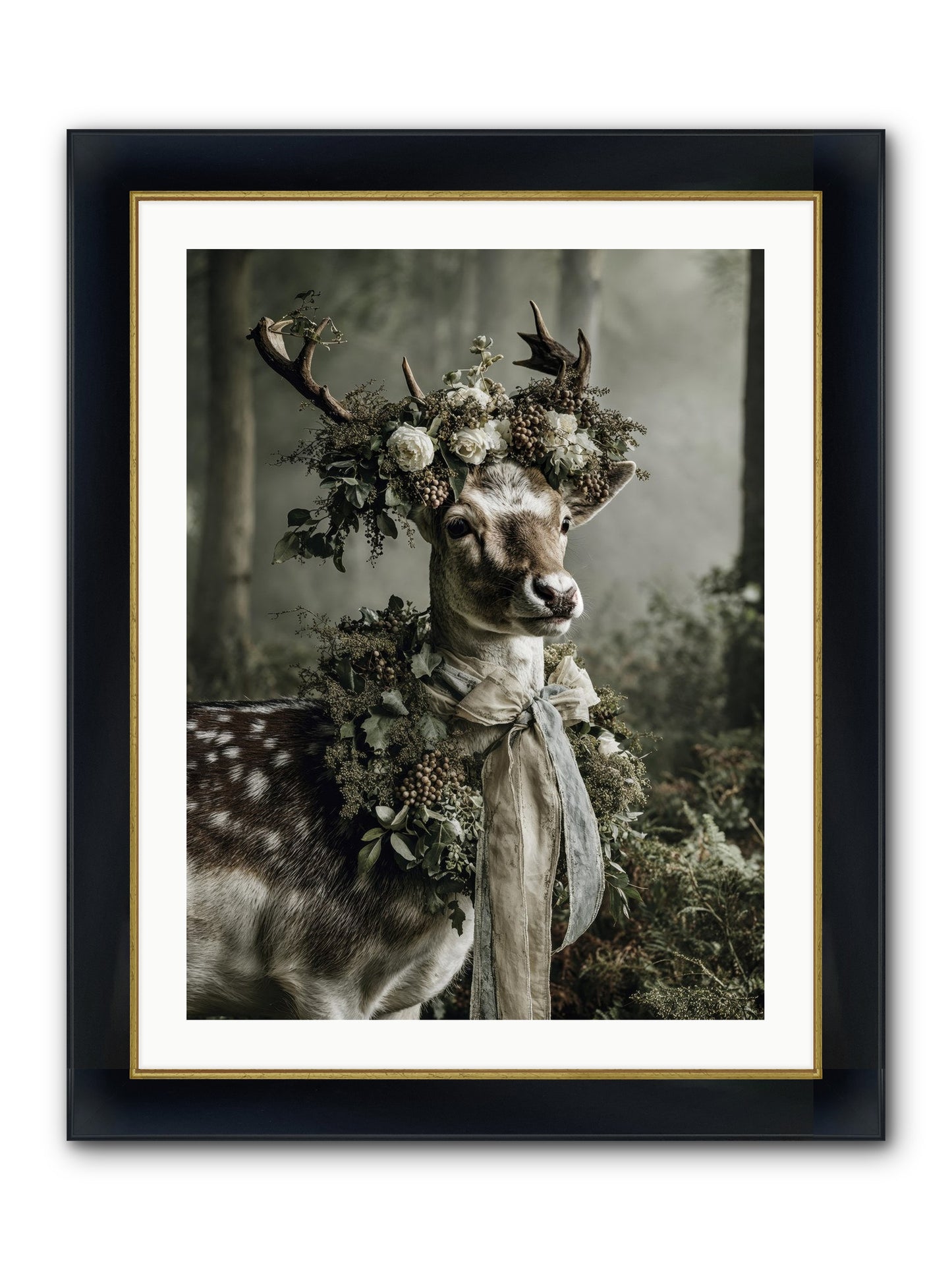Varonne Framed Print - Wide Black w/Gold 24x32