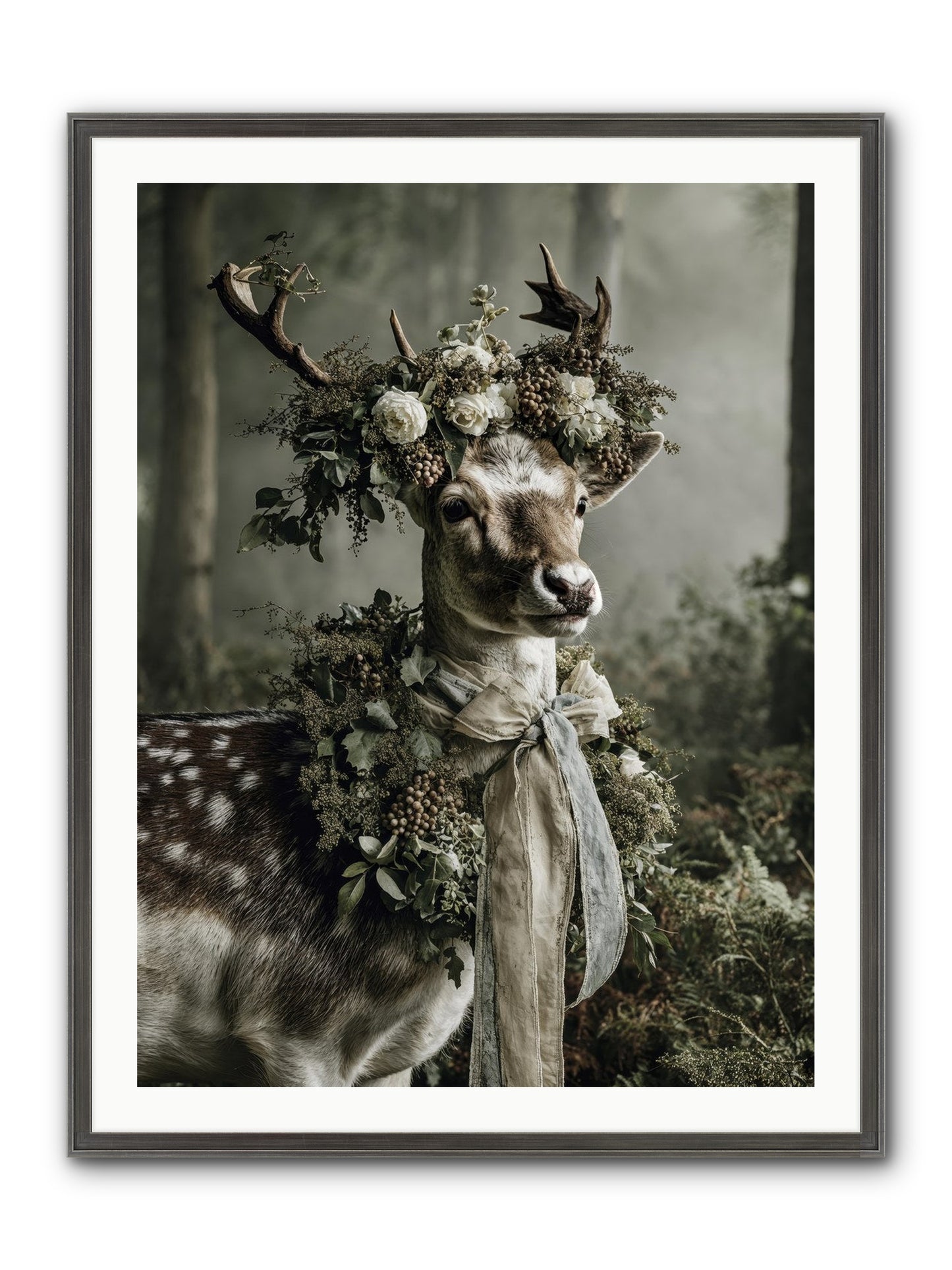 Varonne Framed Print - Slimwoods Black/Silver 30x40