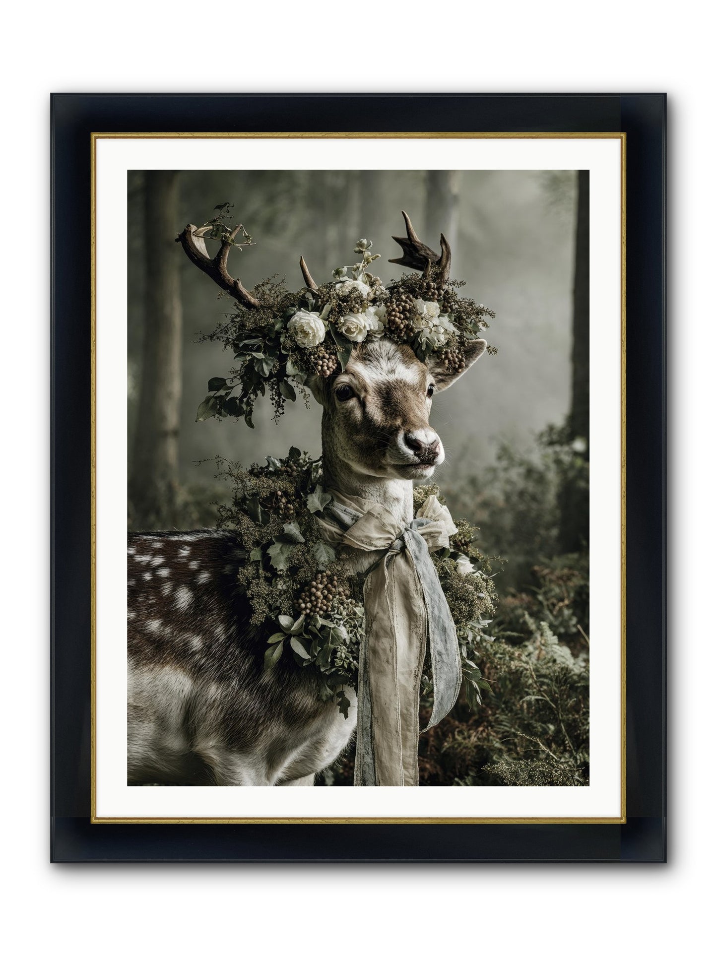 Varonne Framed Print - Wide Black w/Gold 30x40