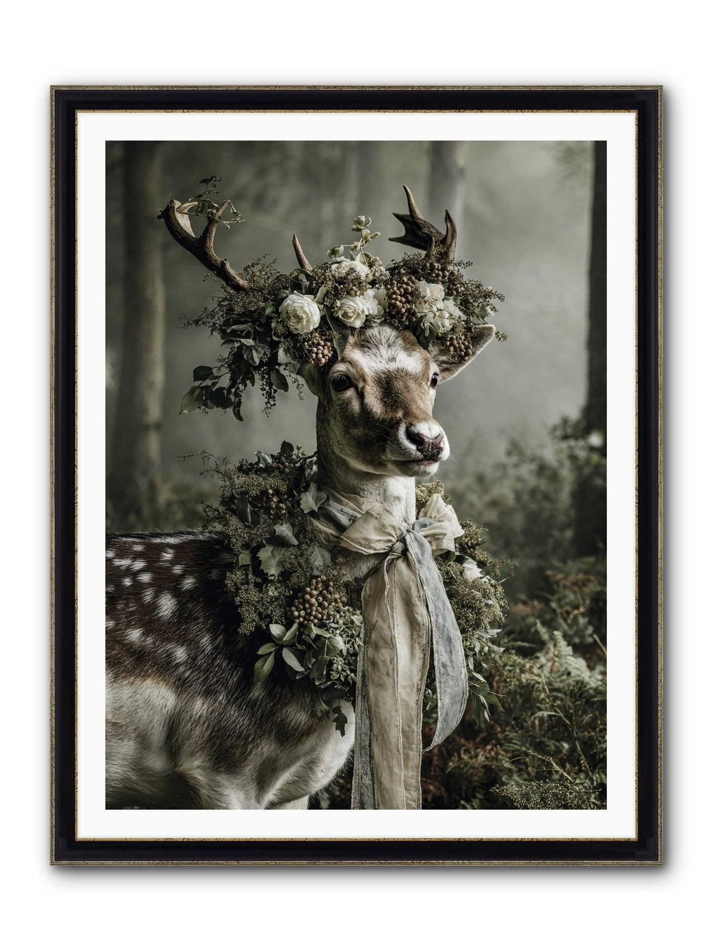 Varonne Framed Print - Black & Gold 36x48