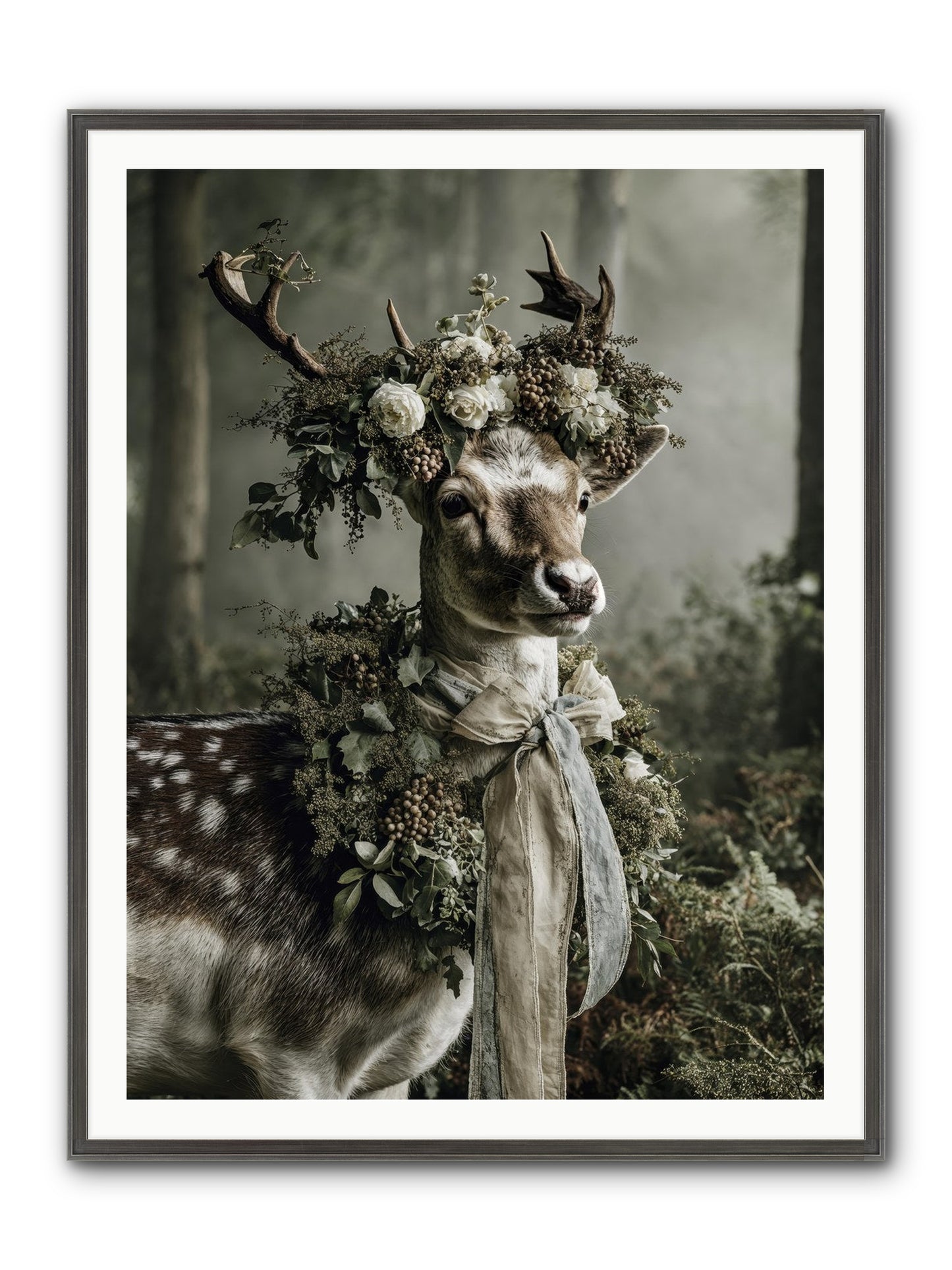 Varonne Framed Print - Slimwoods Black/Silver 36x48