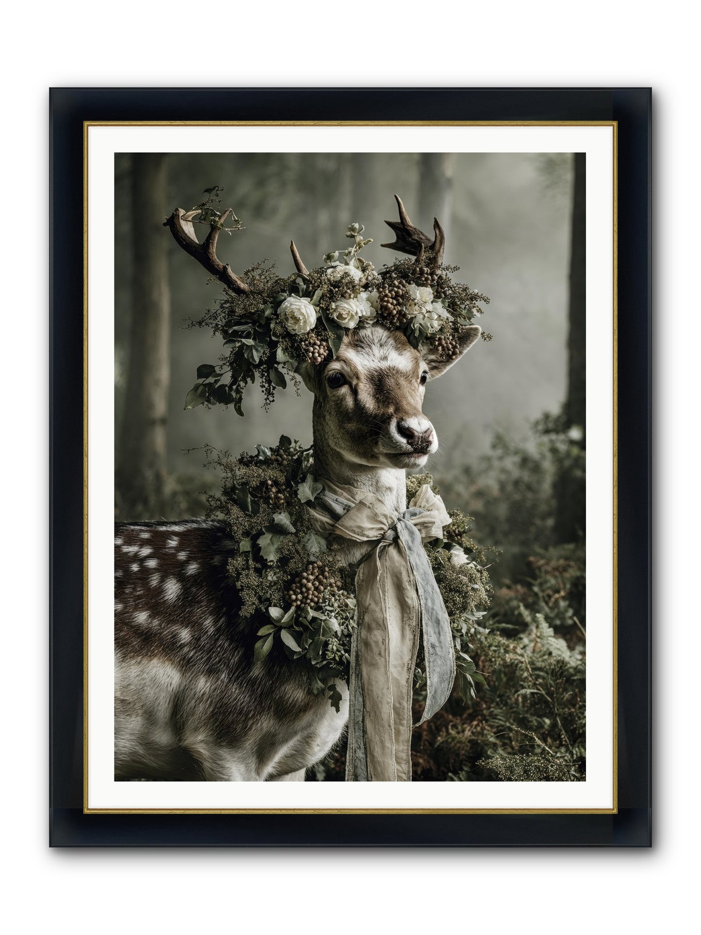 Varonne Framed Print - Wide Black w/Gold 36x48