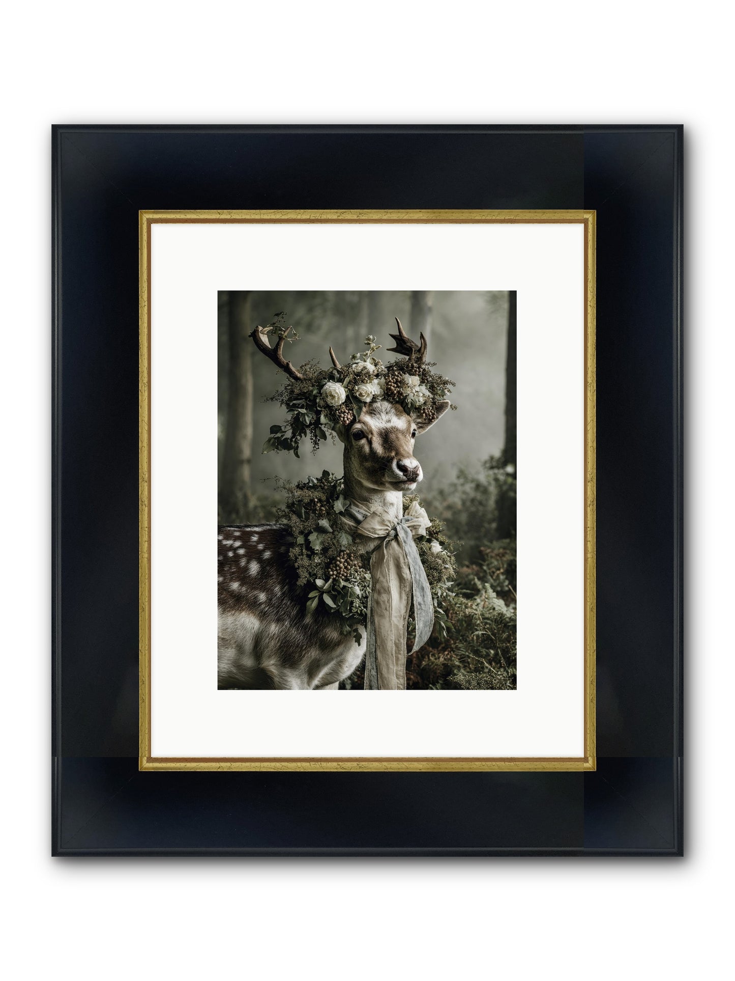 Varonne Framed Print - Wide Black w/Gold 9x12