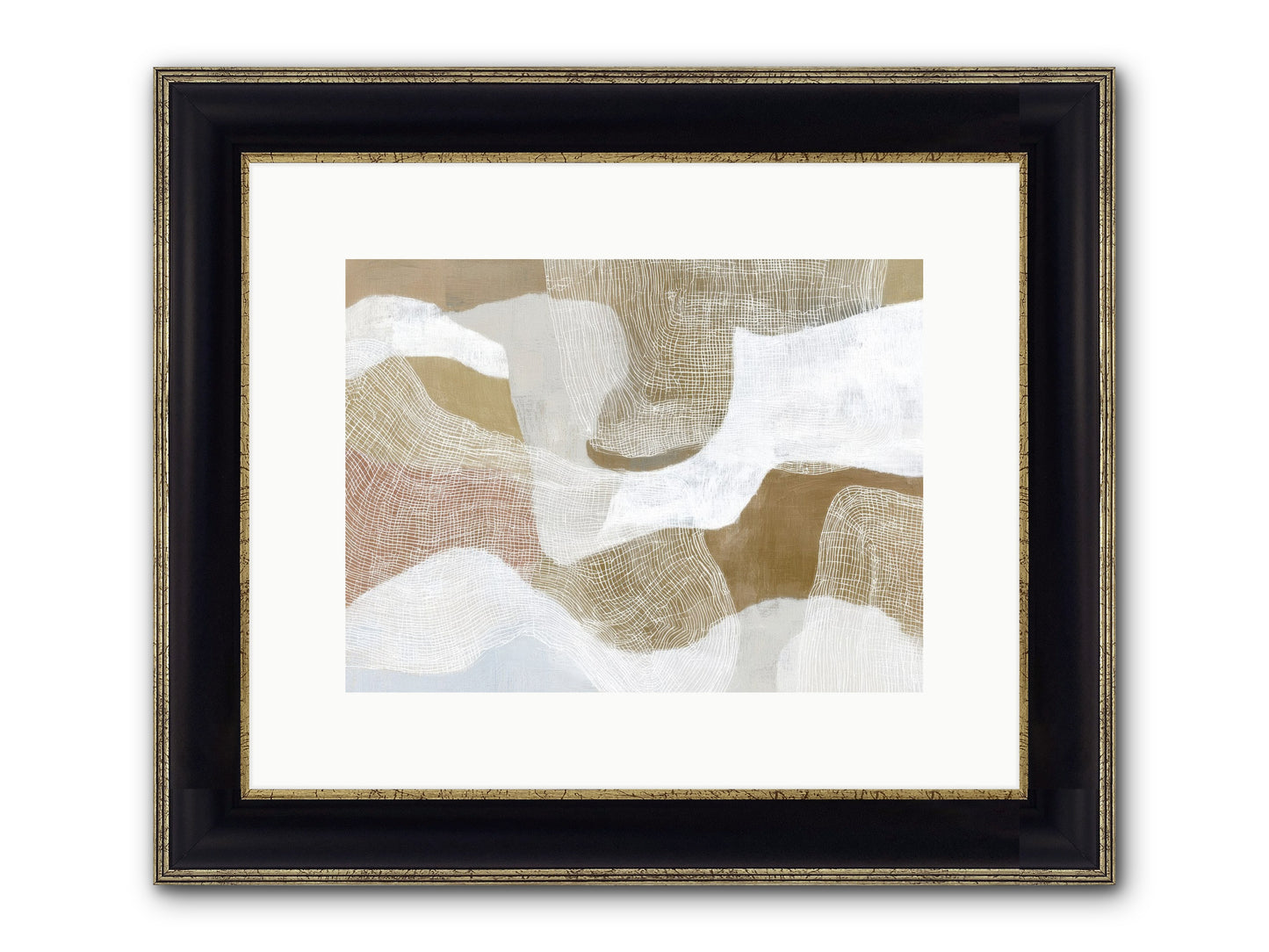 Veering Framed Print - Black & Gold 12x9