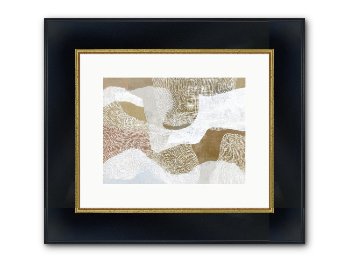 Veering Framed Print - Wide Black w/Gold 12x9