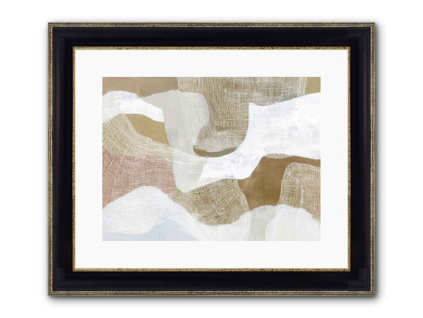 Veering Framed Print - Black & Gold 16x12