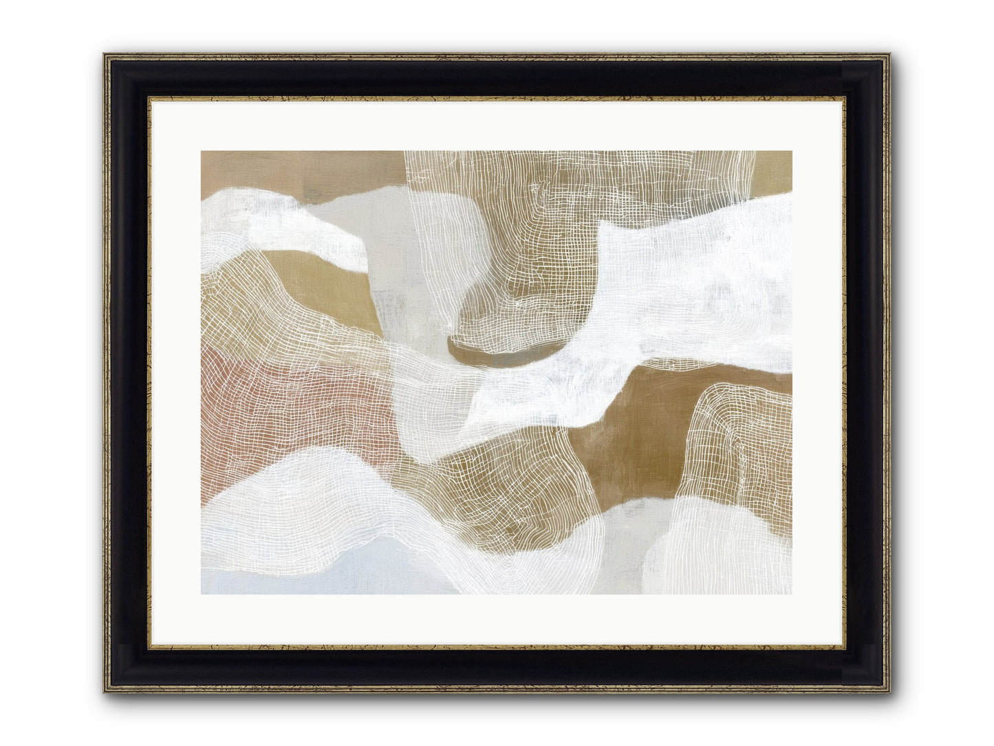 Veering Framed Print - Black & Gold 24x18