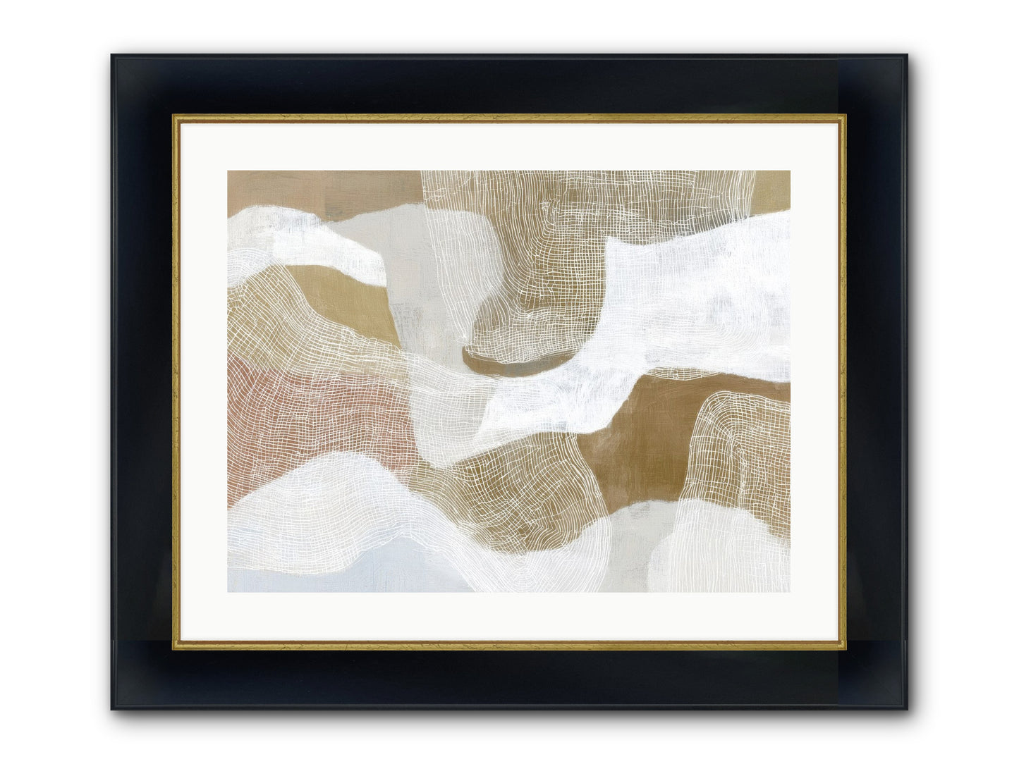 Veering Framed Print - Wide Black w/Gold 24x18