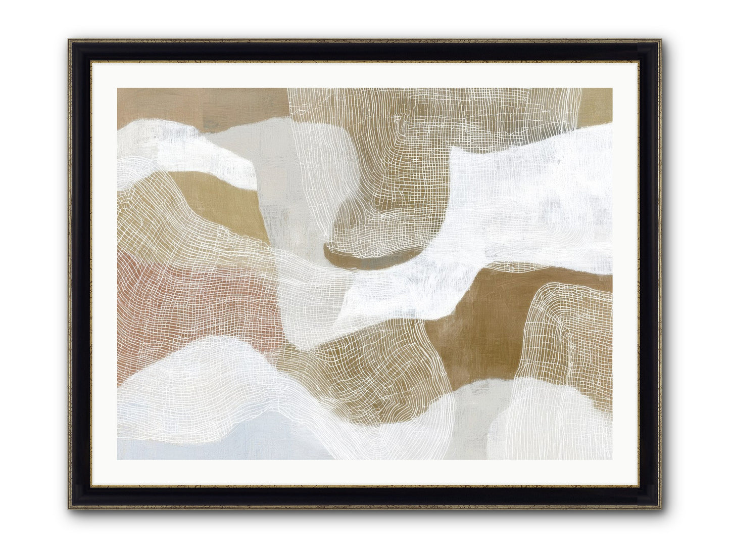 Veering Framed Print - Black & Gold 40x30