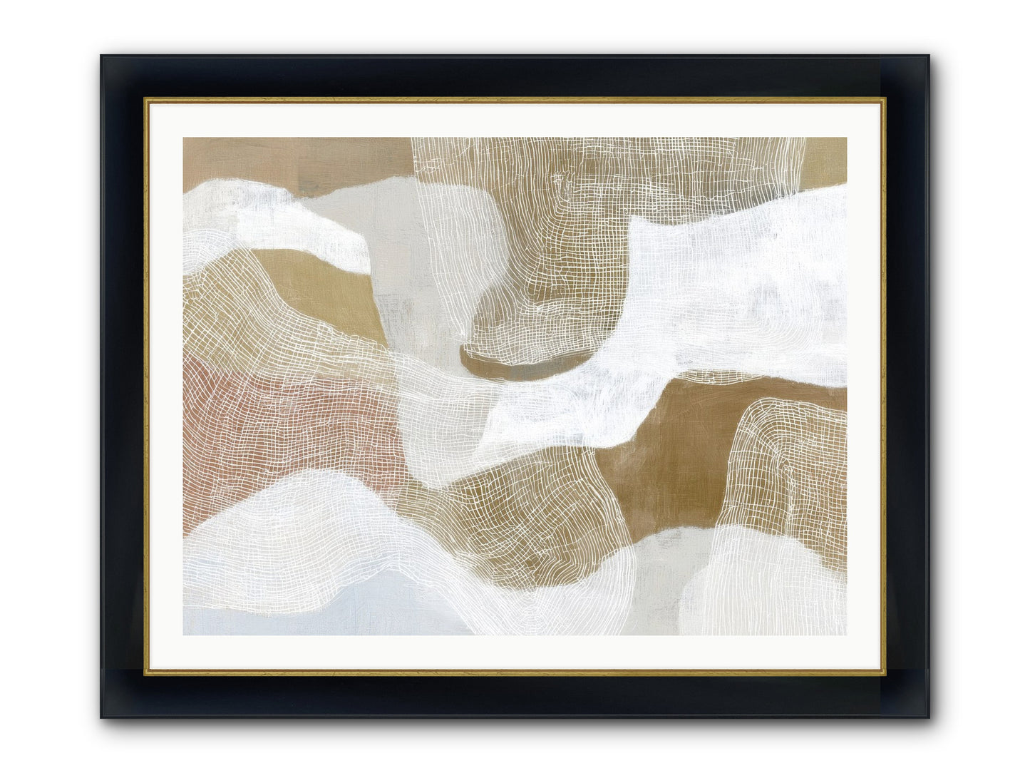 Veering Framed Print - Wide Black w/Gold 40x30