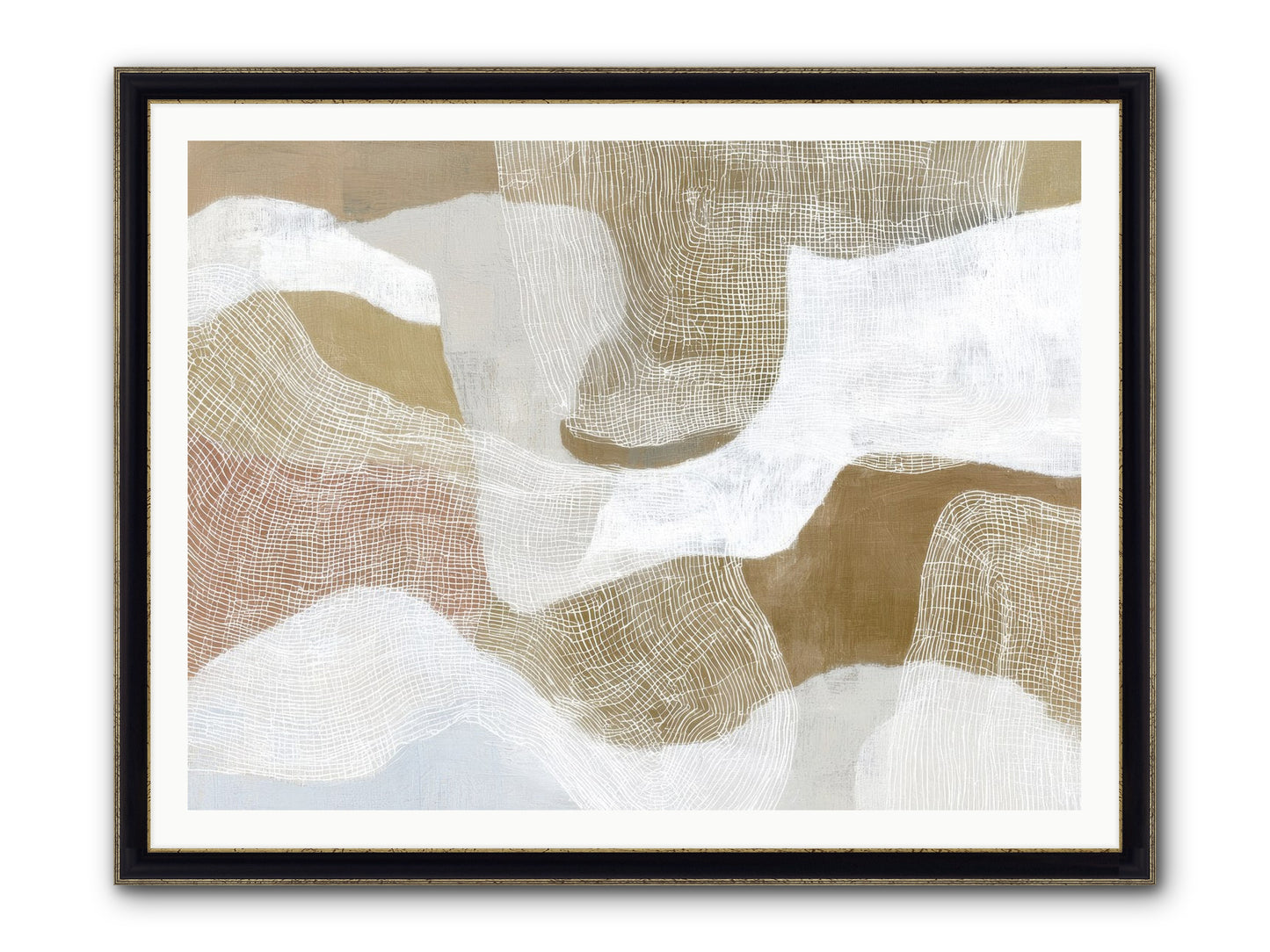 Veering Framed Print - Black & Gold 48x36