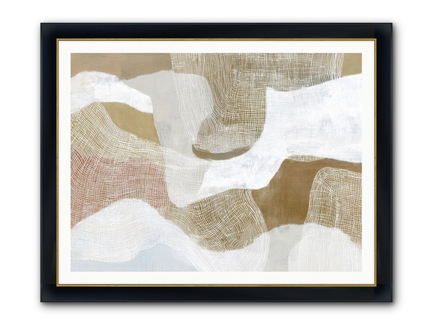 Veering Framed Print - Wide Black w/Gold 48x36