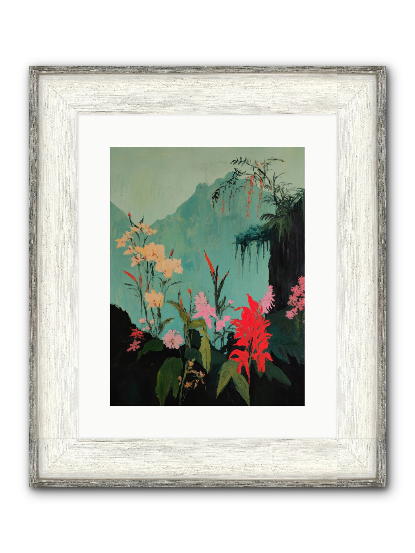 Veiled Botanica Framed Print - Driftwood White 12x16