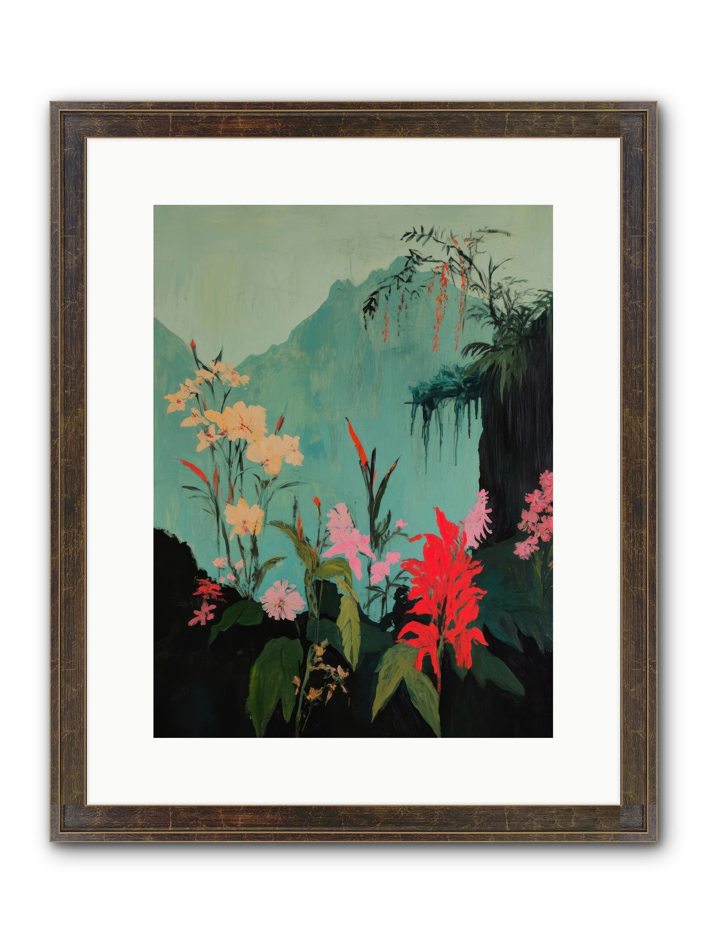 Veiled Botanica Framed Print - Slimwoods Black/Gold 12x16
