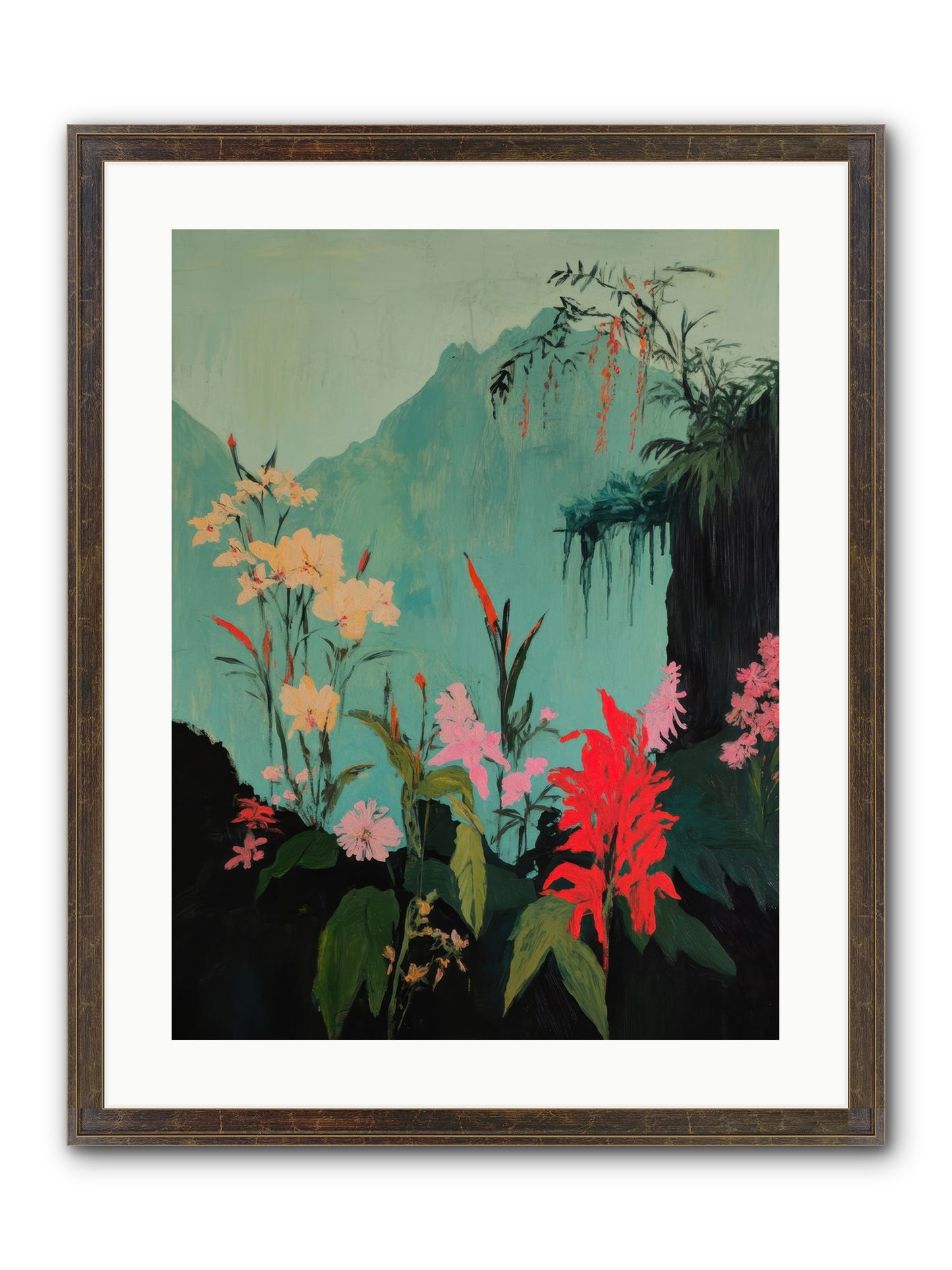 Veiled Botanica Framed Print - Slimwoods Black/Gold 18x24