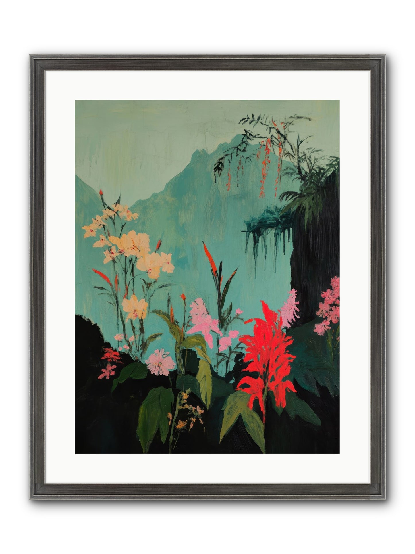 Veiled Botanica Framed Print - Slimwoods Black/Silver 18x24