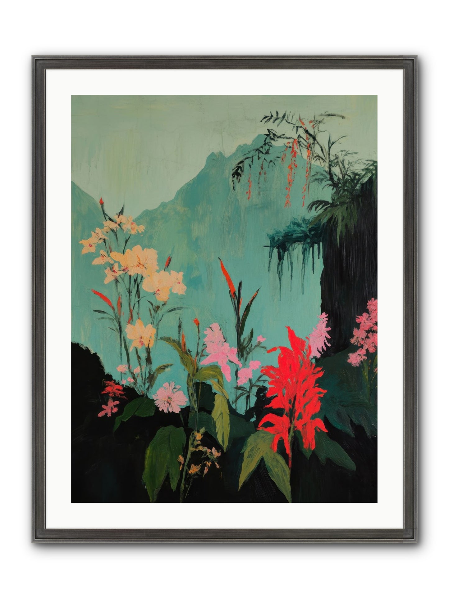 Veiled Botanica Framed Print - Slimwoods Black/Silver 24x32