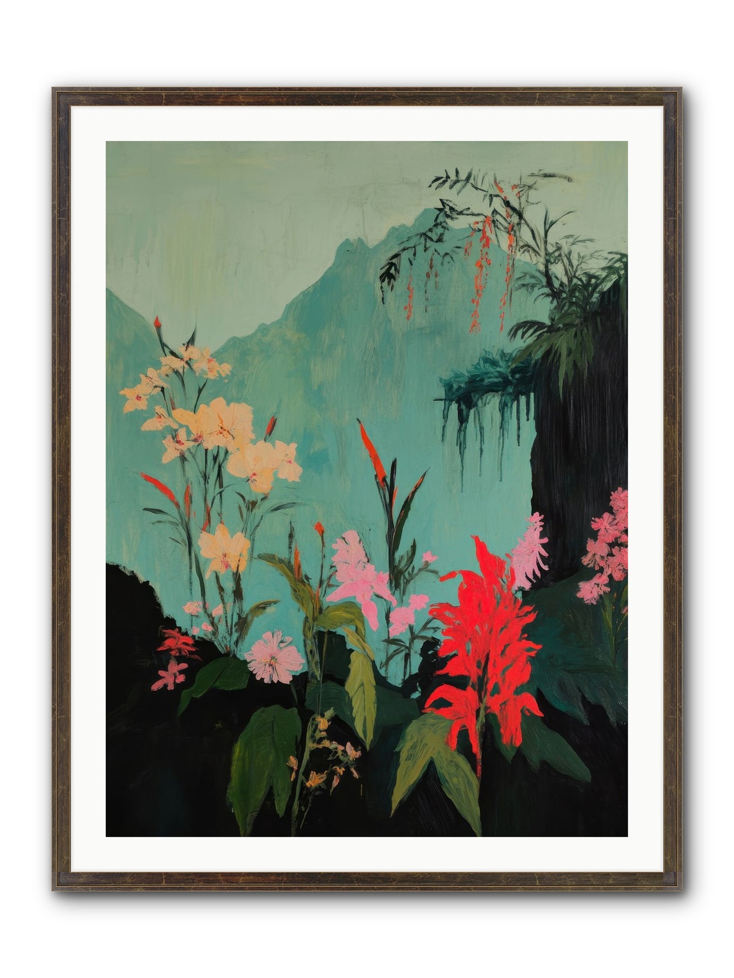 Veiled Botanica Framed Print - Slimwoods Black/Gold 30x40