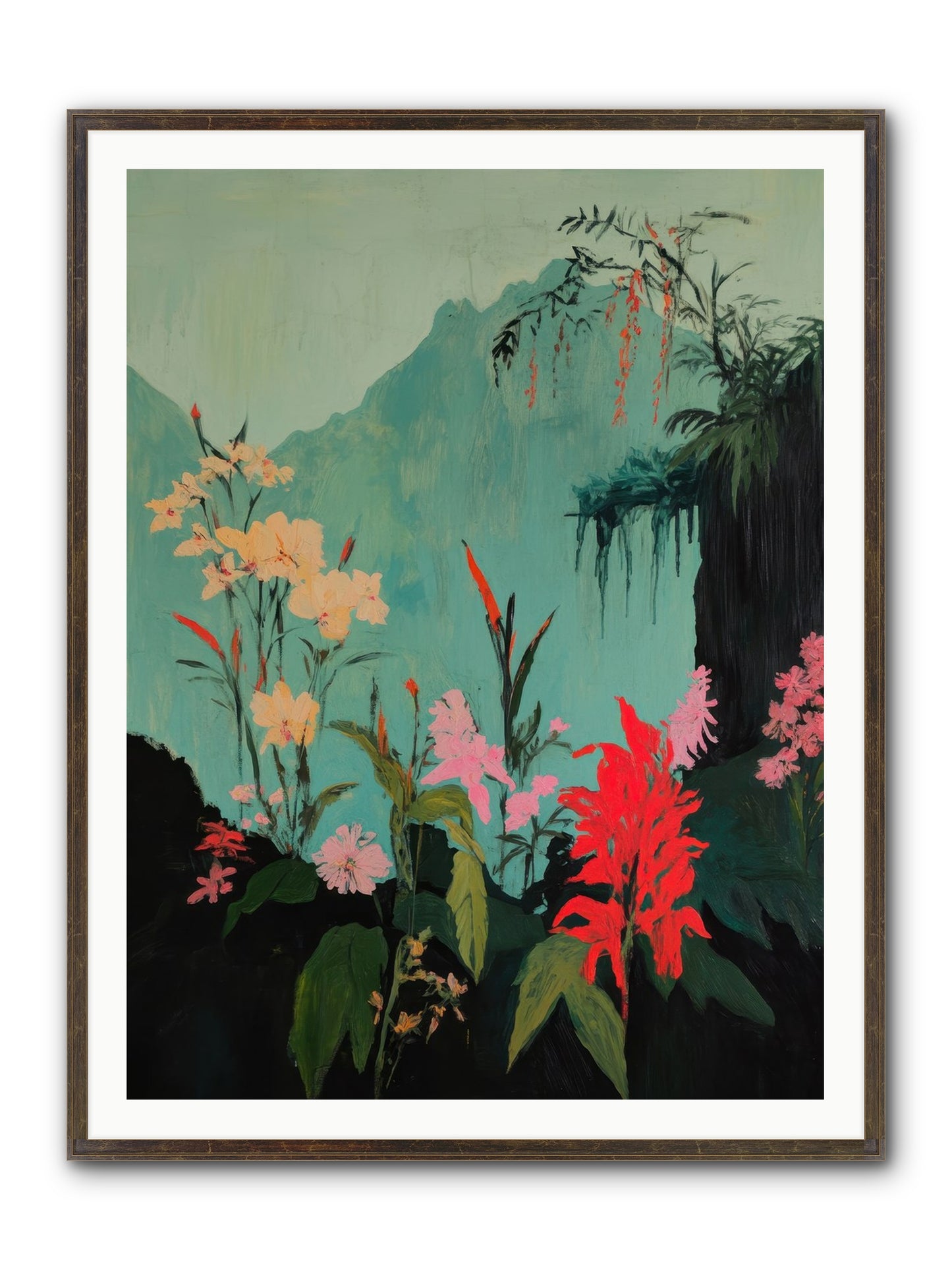 Veiled Botanica Framed Print - Slimwoods Black/Gold 36x48