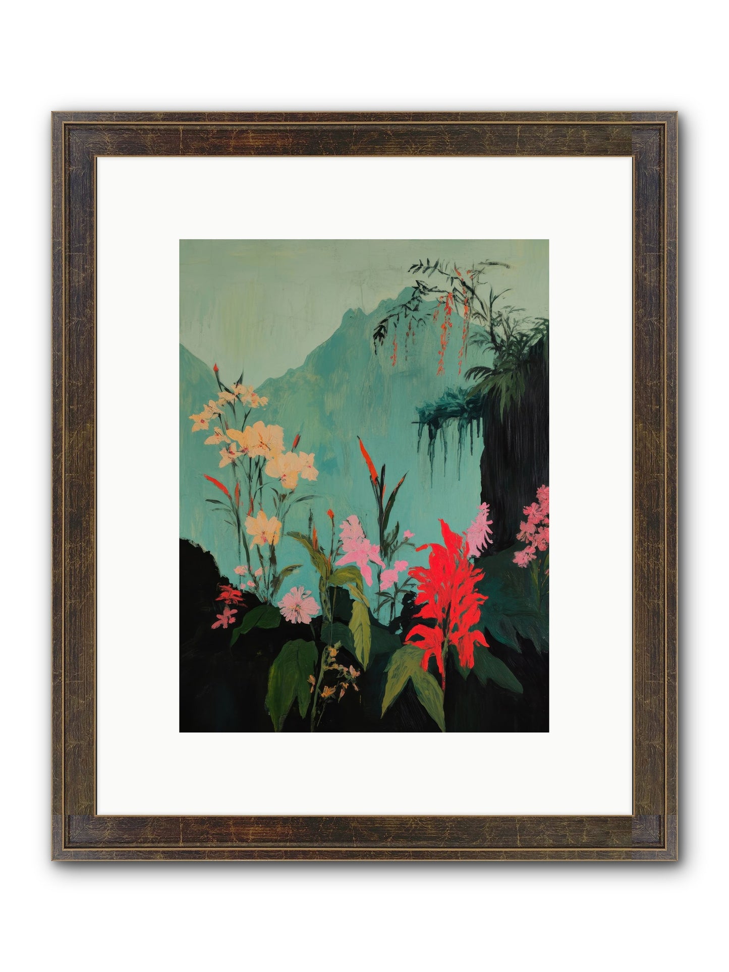 Veiled Botanica Framed Print - Slimwoods Black/Gold 9x12