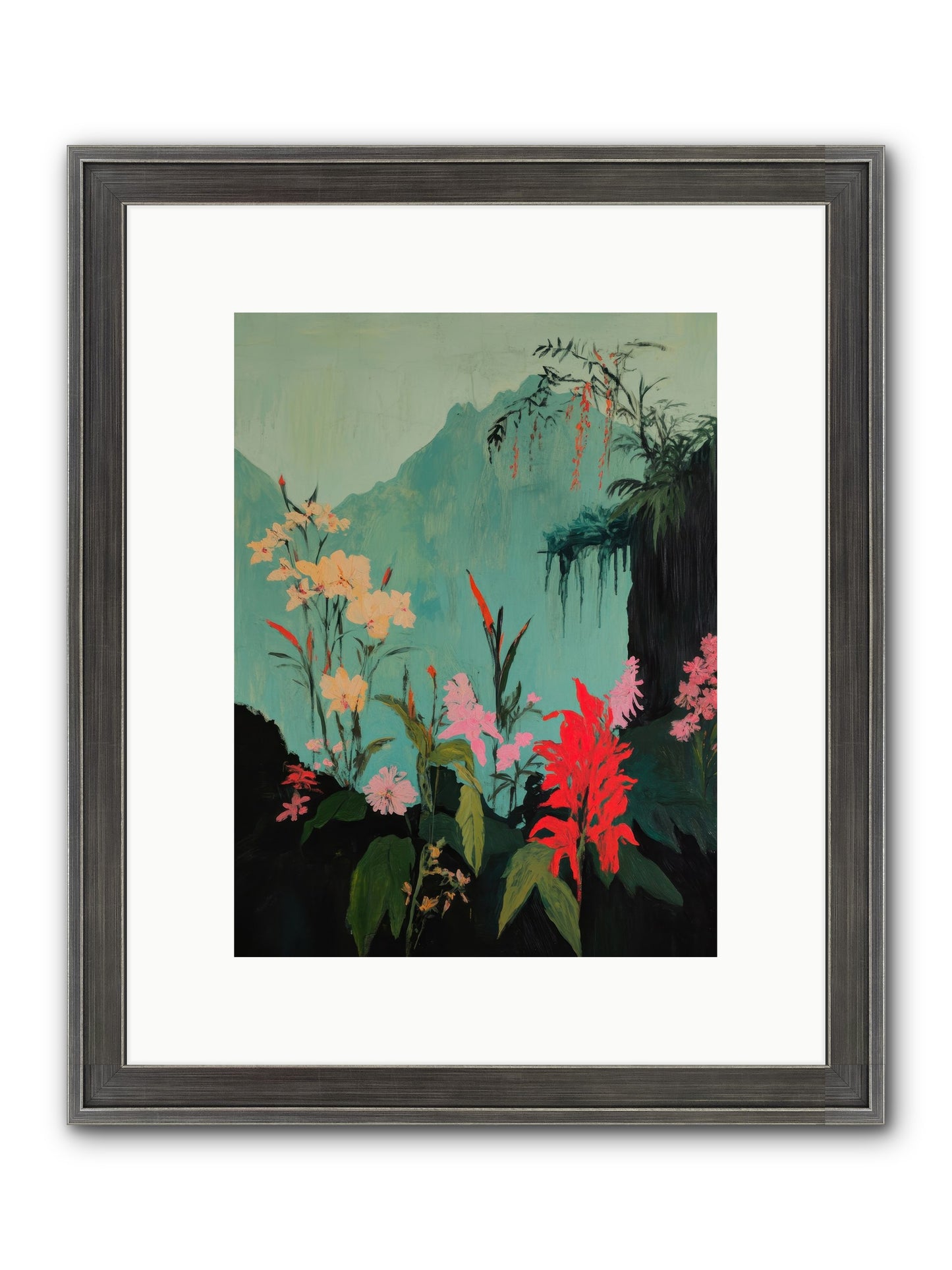 Veiled Botanica Framed Print - Slimwoods Black/Silver 9x12