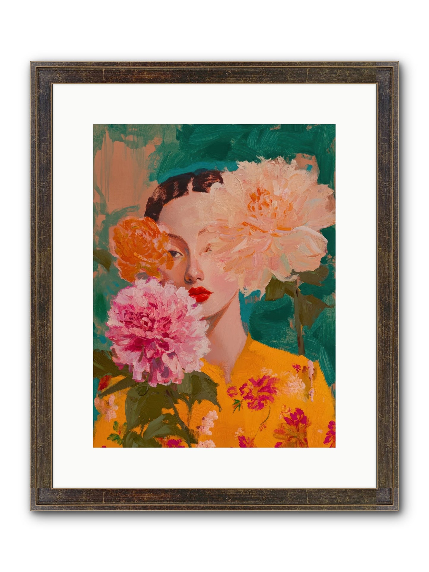 Veiled Presence Framed Print - Slimwoods Black/Gold 12x16