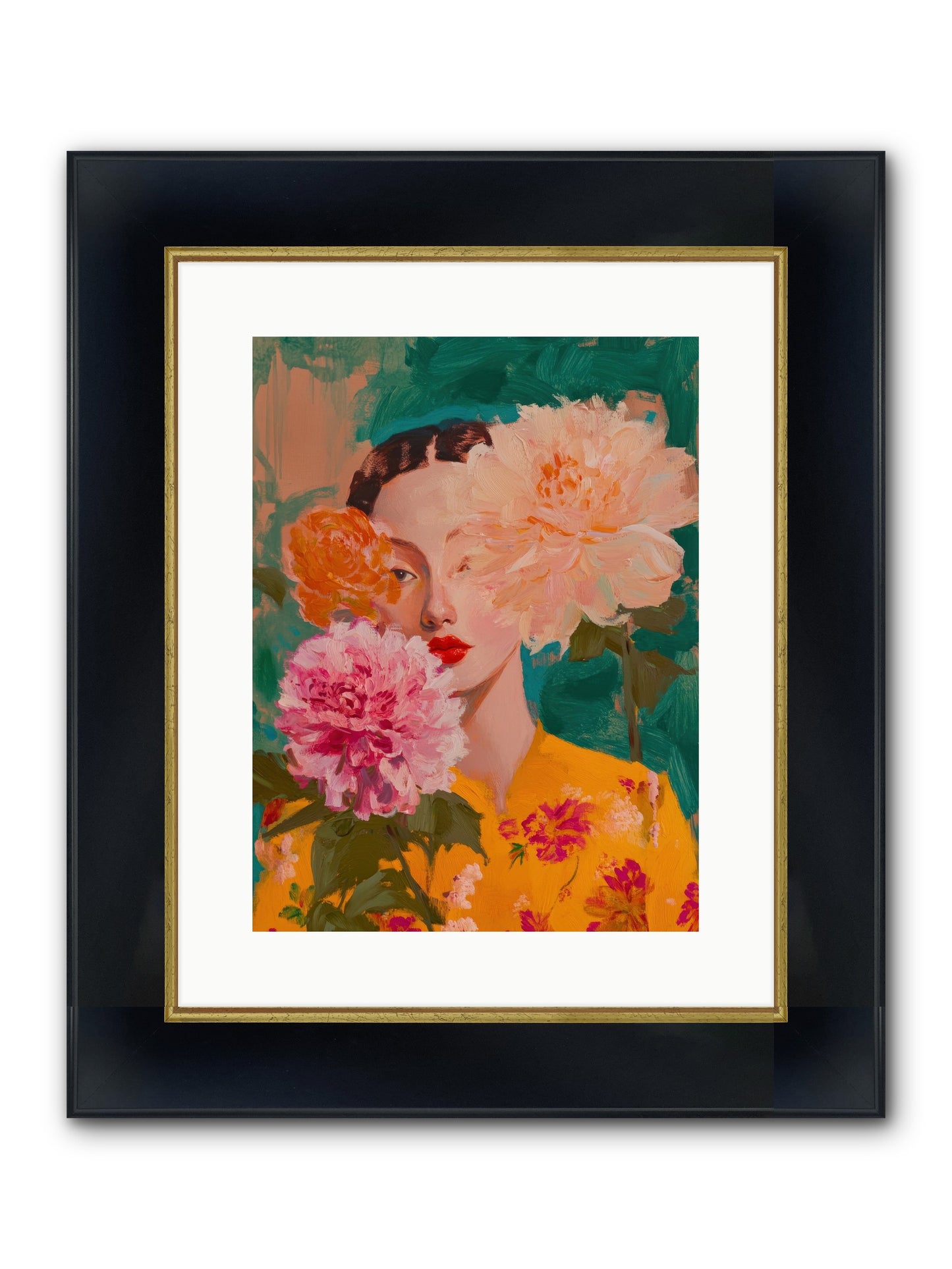 Veiled Presence Framed Print - Wide Black w/Gold 12x16