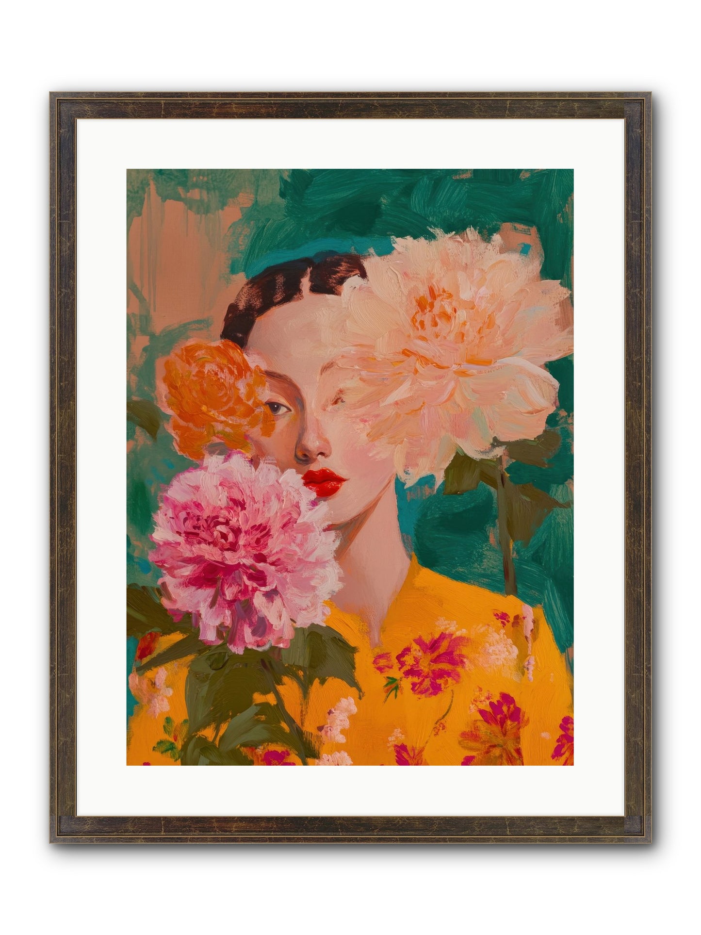 Veiled Presence Framed Print - Slimwoods Black/Gold 18x24