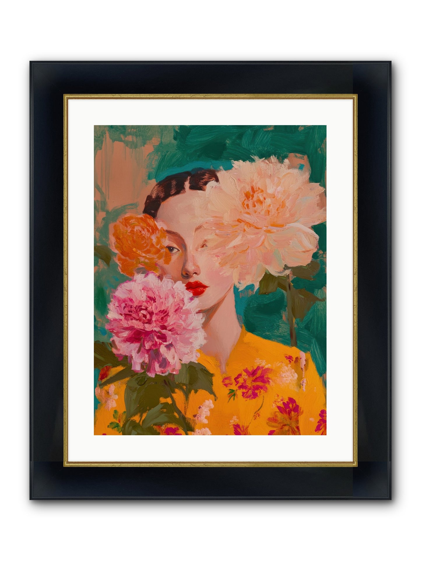 Veiled Presence Framed Print - Wide Black w/Gold 18x24