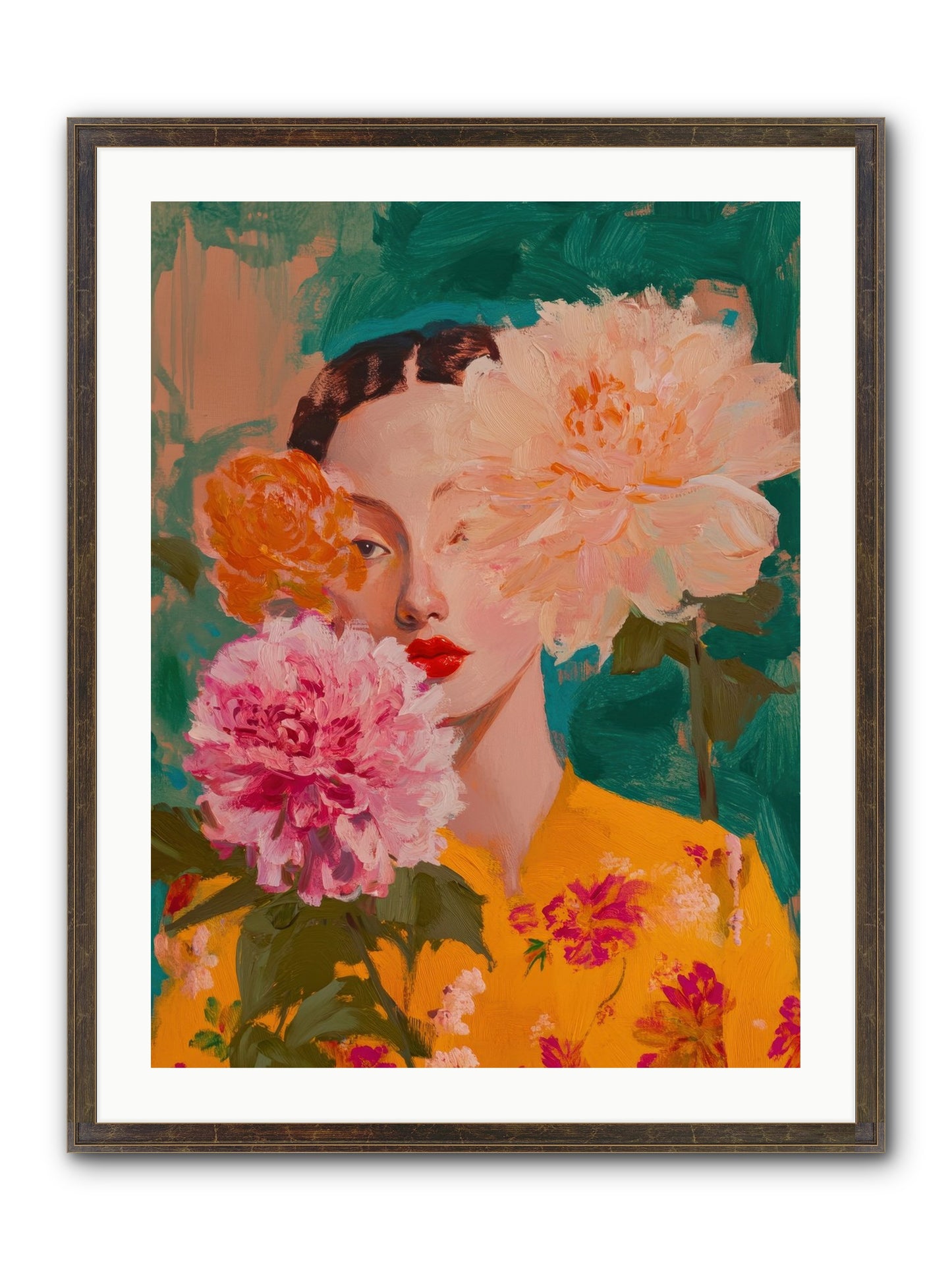 Veiled Presence Framed Print - Slimwoods Black/Gold 24x32
