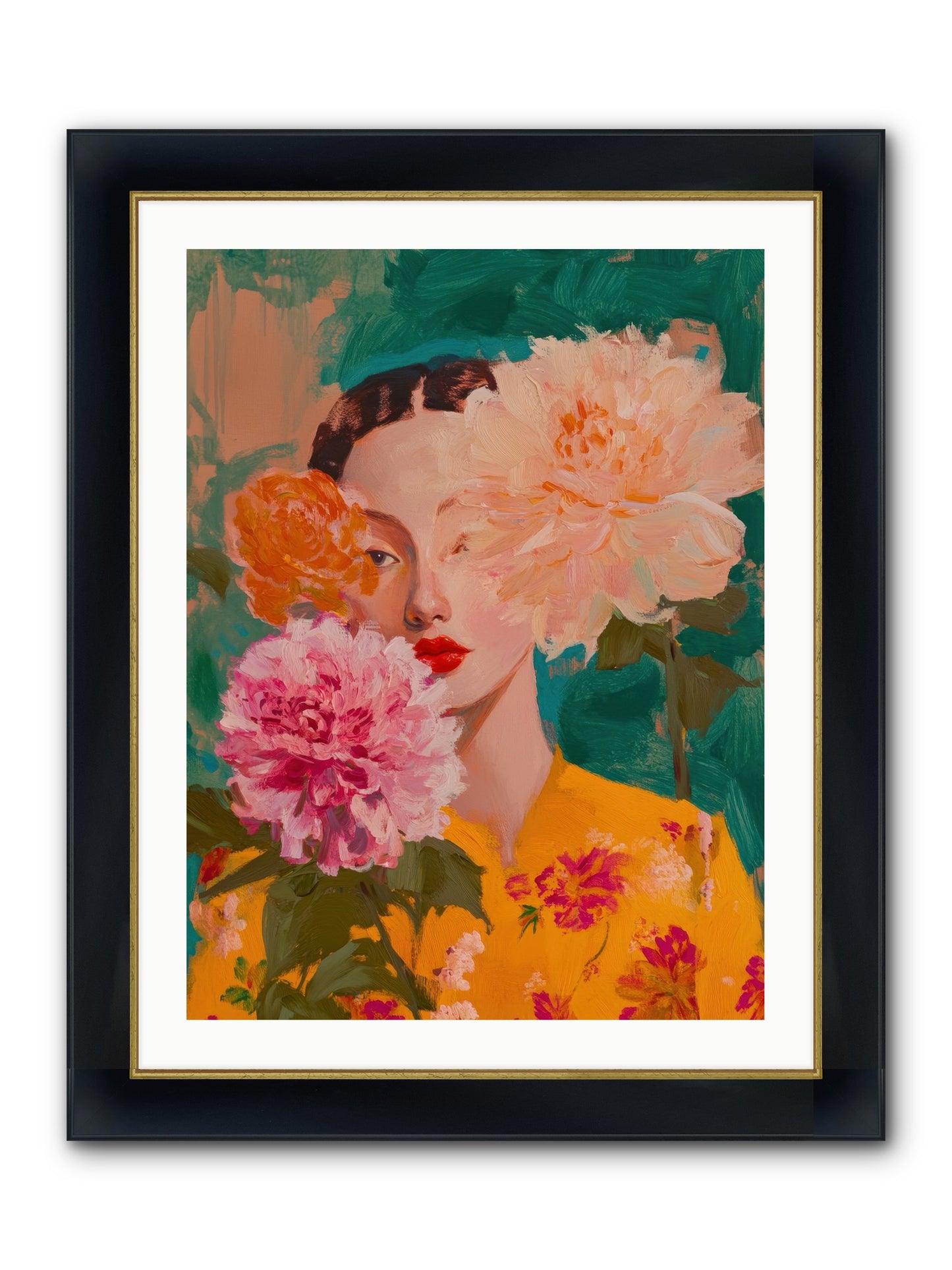 Veiled Presence Framed Print - Wide Black w/Gold 24x32