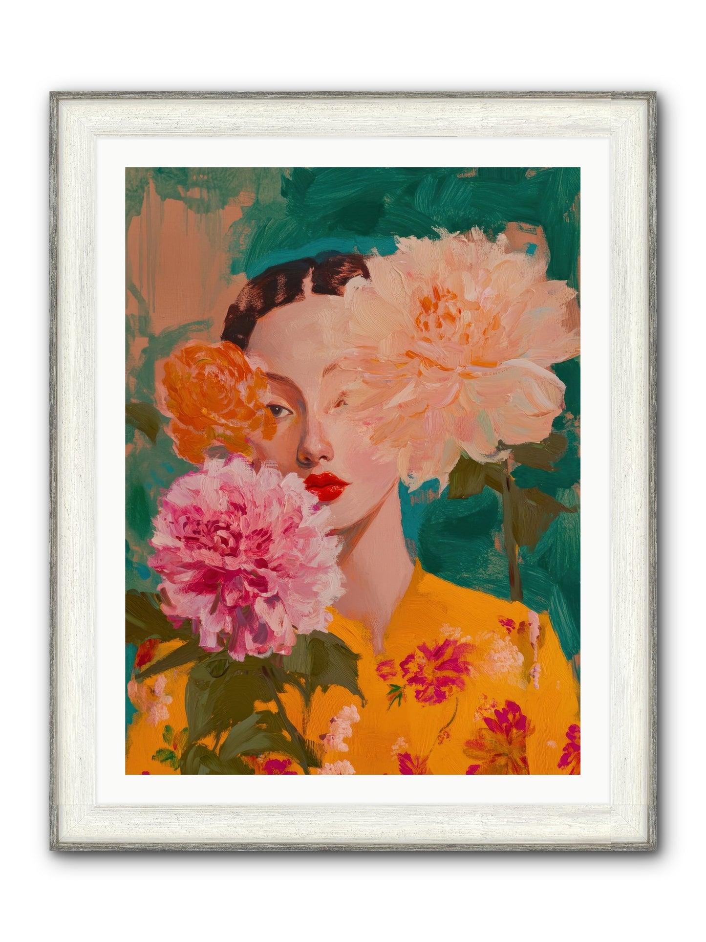 Veiled Presence Framed Print - Driftwood White 30x40